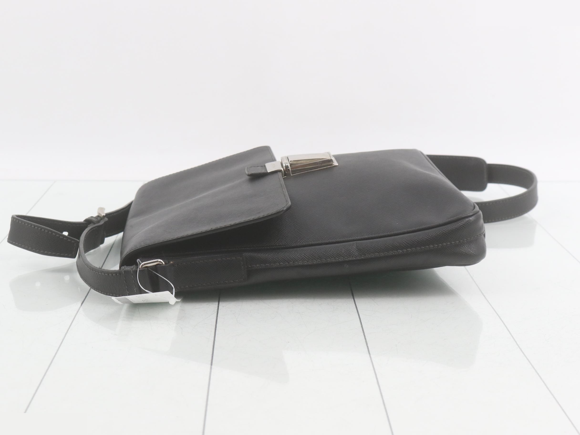 Shoulder bag, black leather — view 4