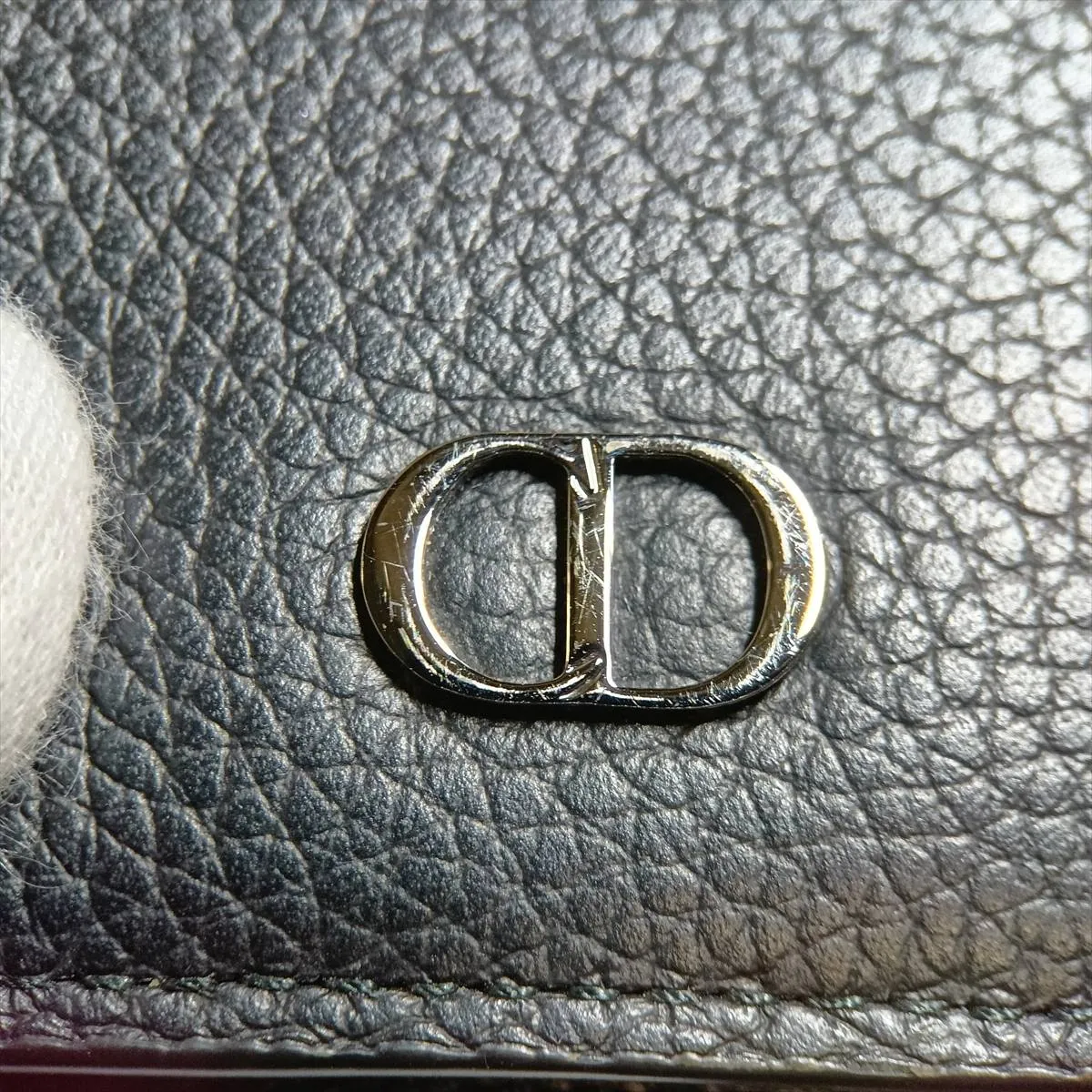 CD Icon Leather Compact Wallet, Black — view 10