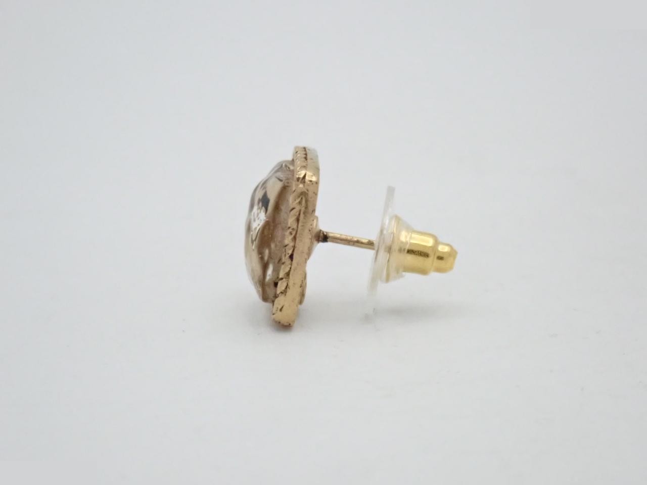 00C Coco Mark Clear Square Single Earring — view 3