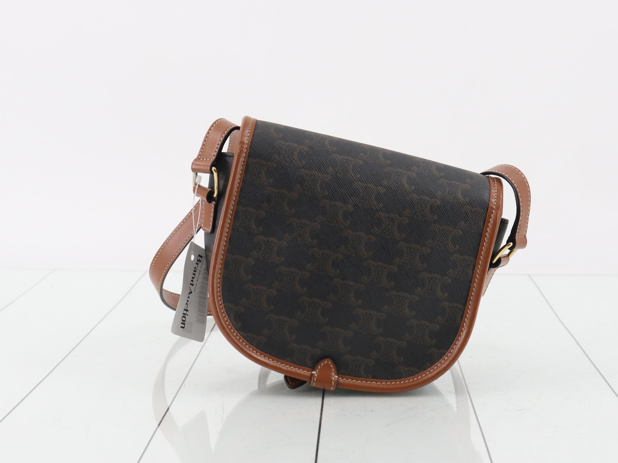 Muforco Medium Shoulder Bag, Triomphe Canvas, Tan — view 2