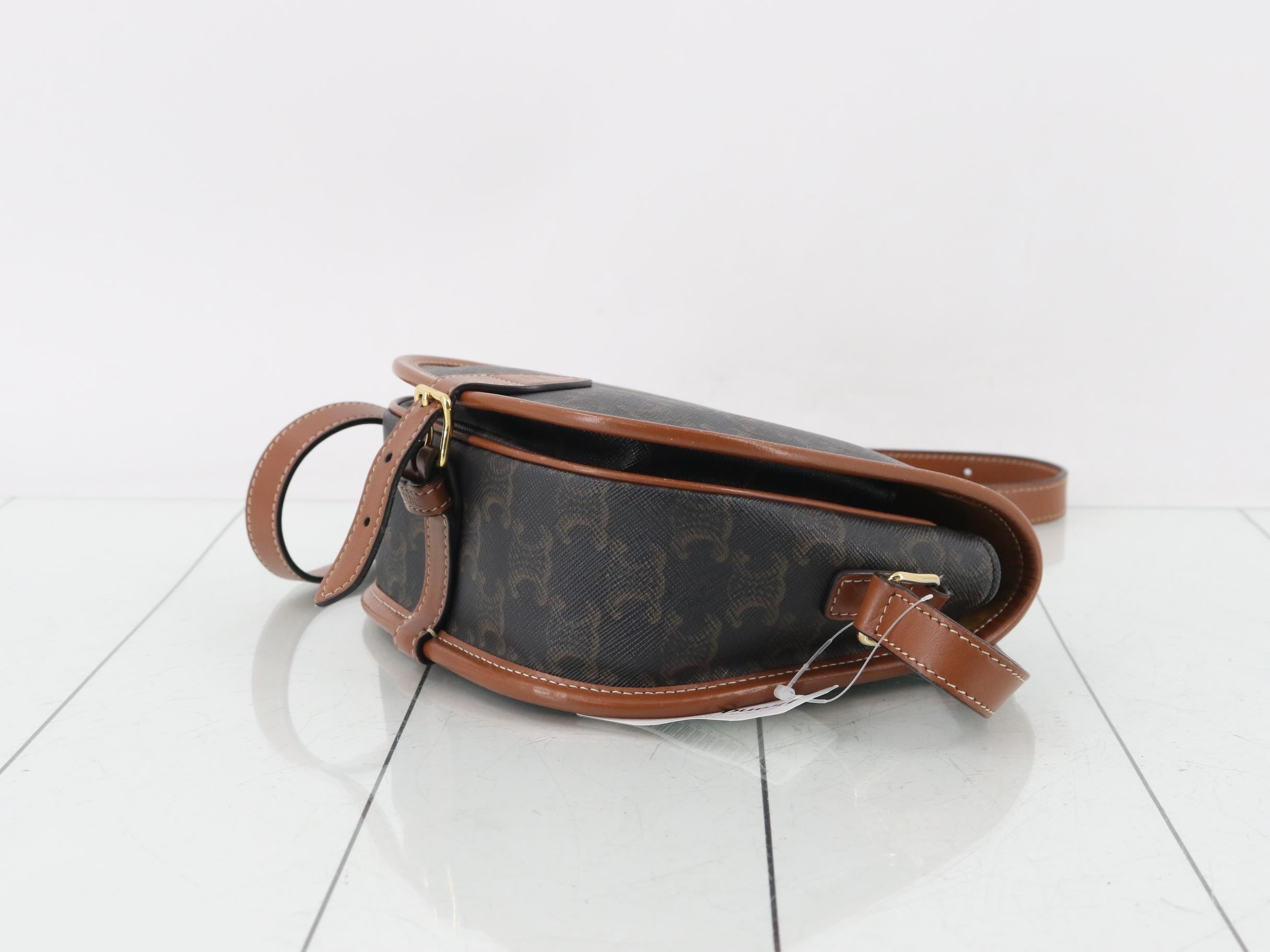Muforco Medium Shoulder Bag, Triomphe Canvas, Tan — view 6