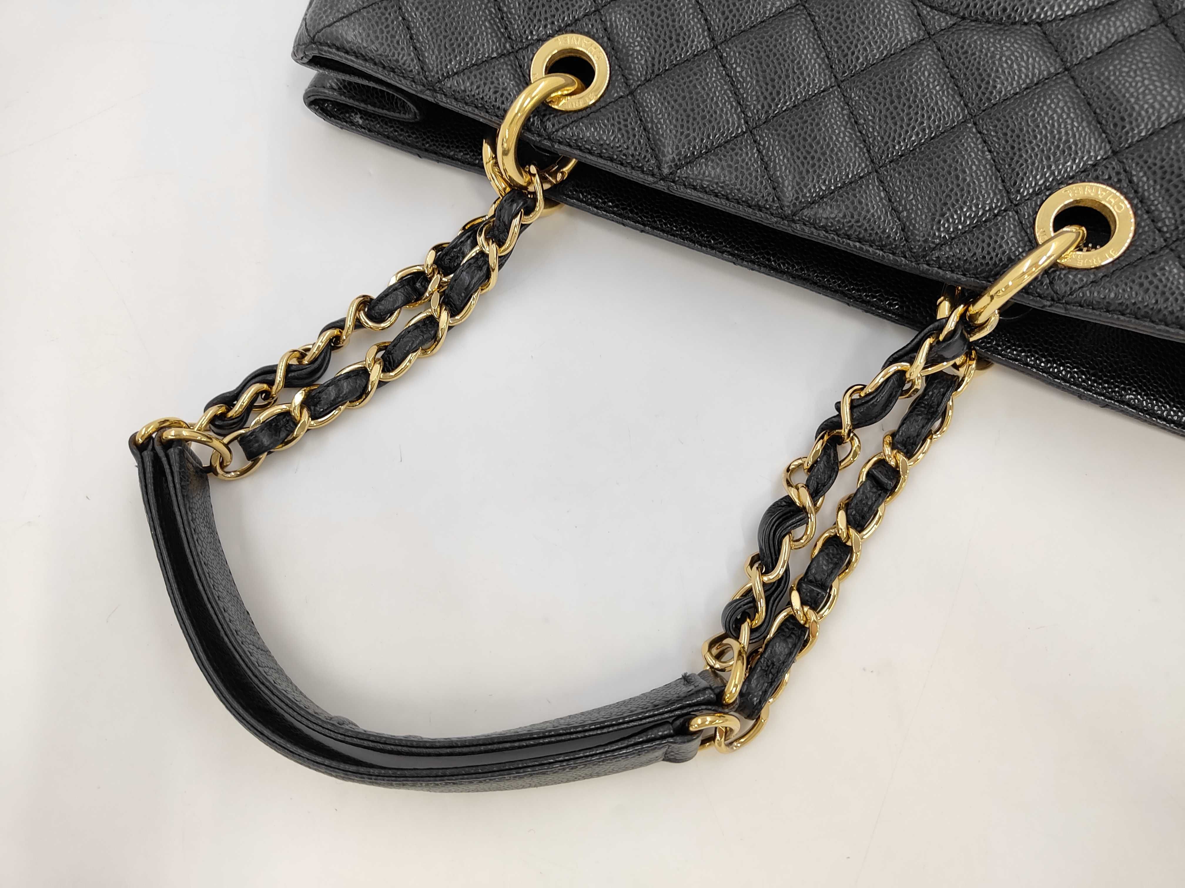 GST Tote Bag, Caviar Leather, Black with Gold Hardware, A50995 19447762 (Tote Bag) — view 5