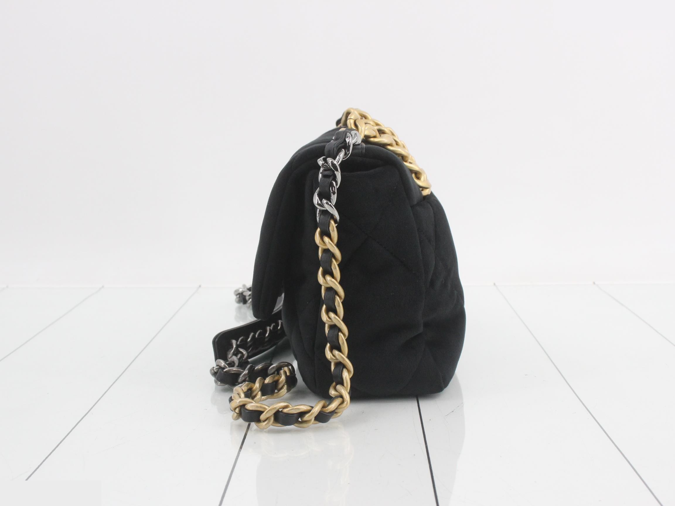Velvet handbag / chain shoulder bag / 2-way — view 3