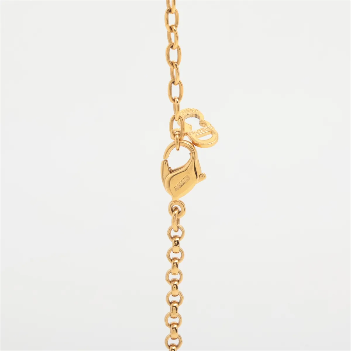necklace, GP x rhinestones, gold, — view 3
