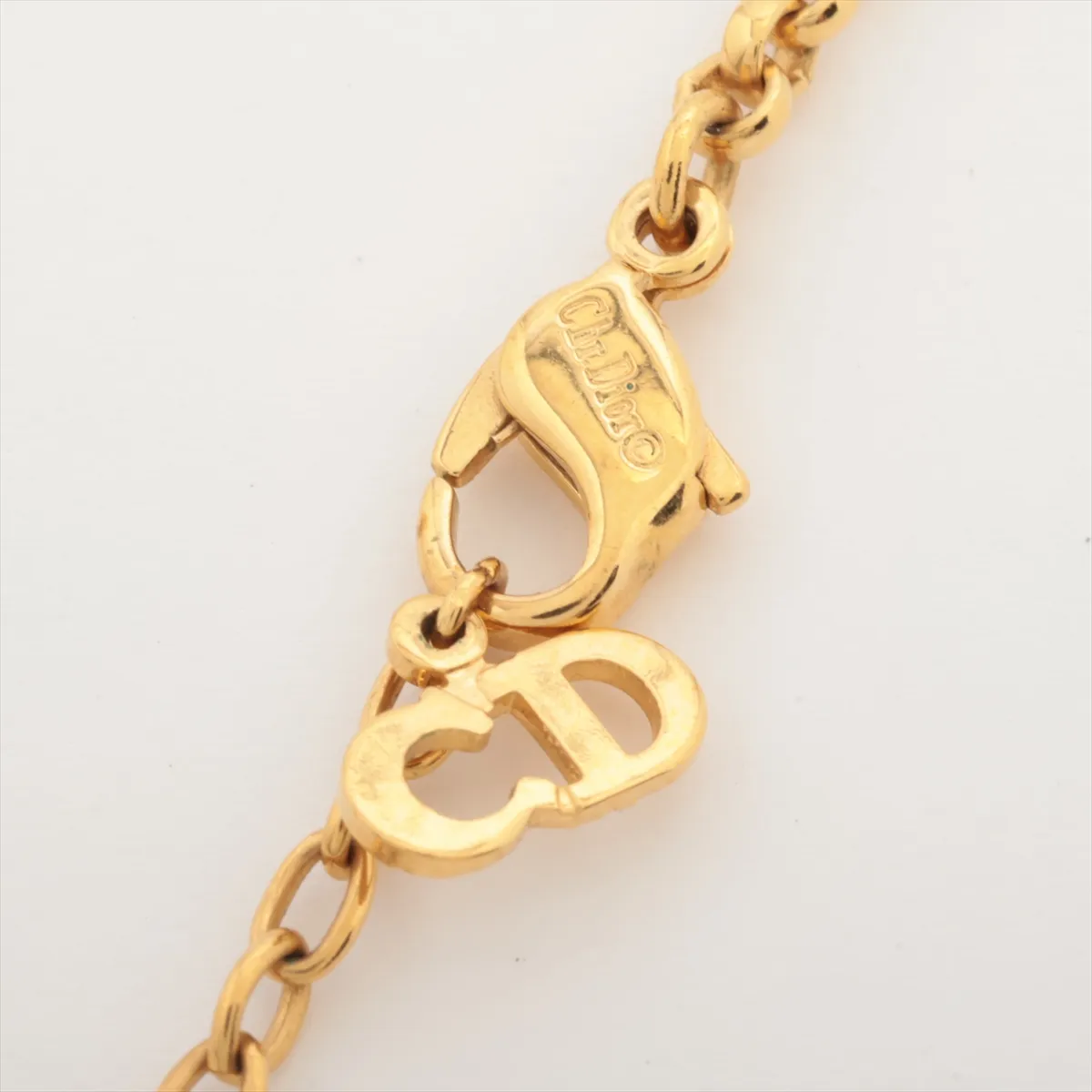 necklace, GP x rhinestones, gold, — view 4