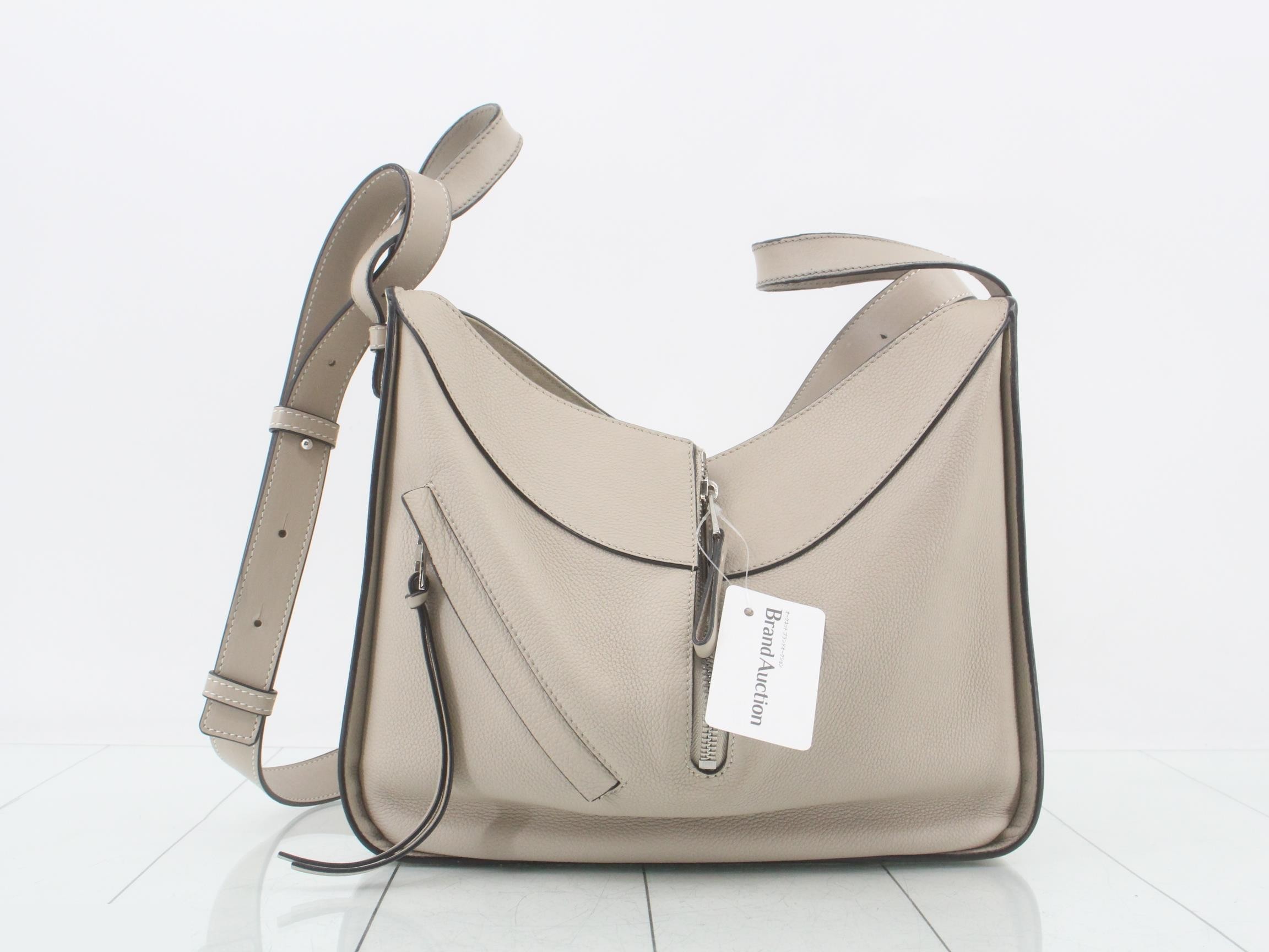 Hammock Small Leather 2-Way Handbag, Beige — view 3