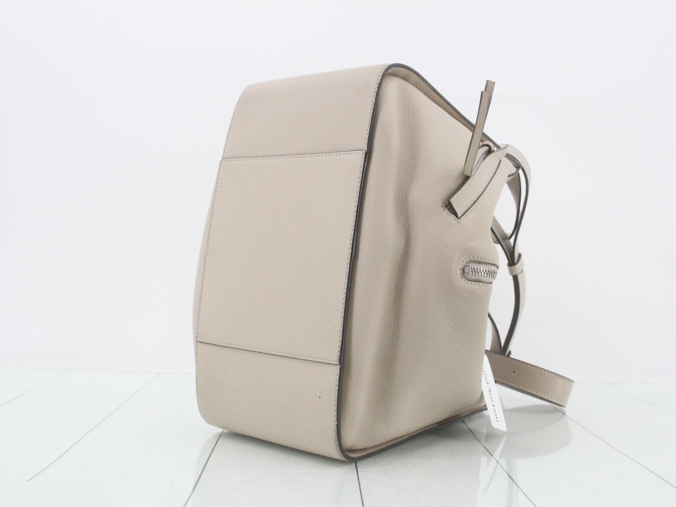 Hammock Small Leather 2-Way Handbag, Beige — view 6