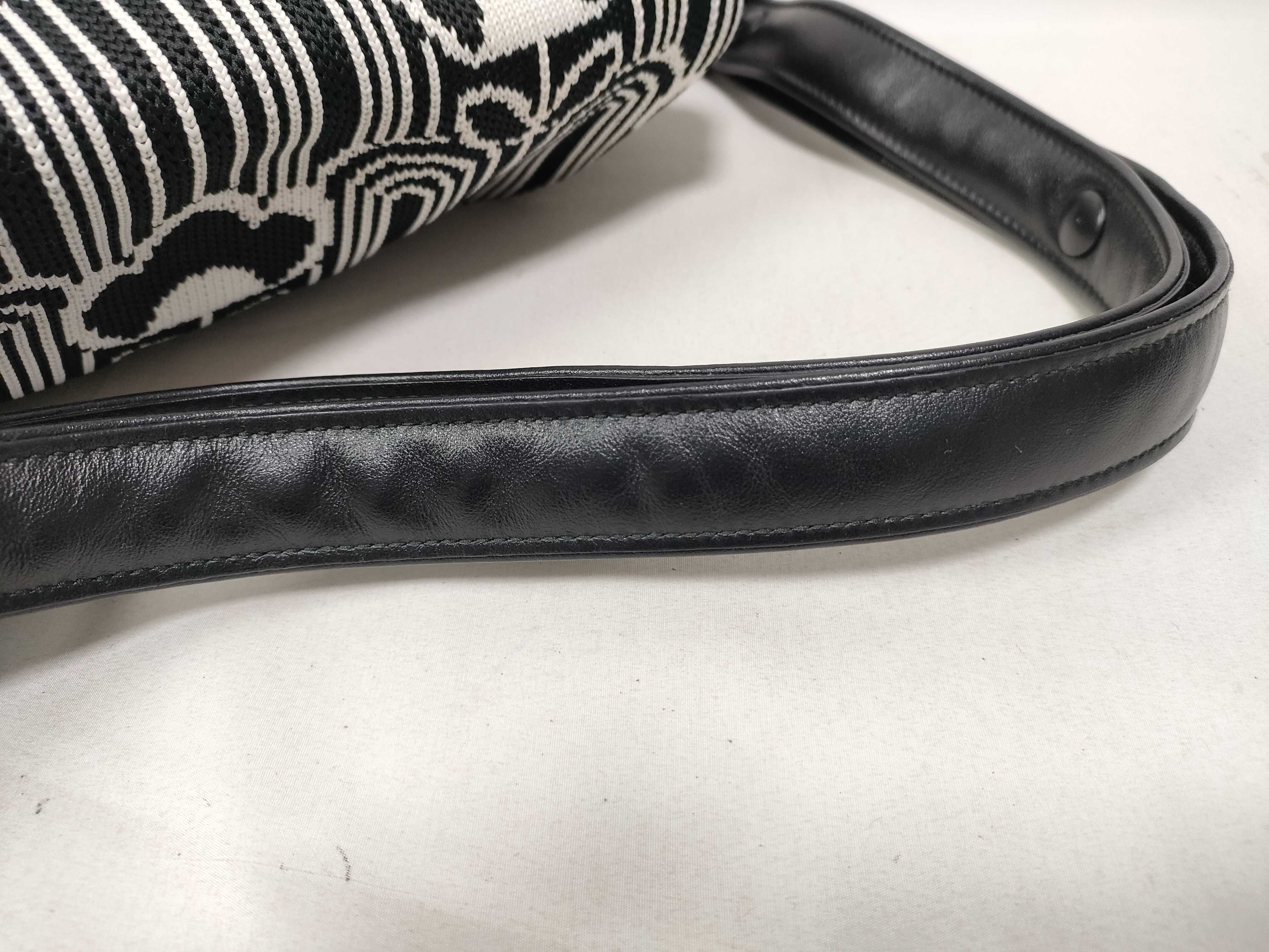 Signeau Shoulder Bag 1BC165 Black x White Jacquard x Leather Shoulder Bag — view 7