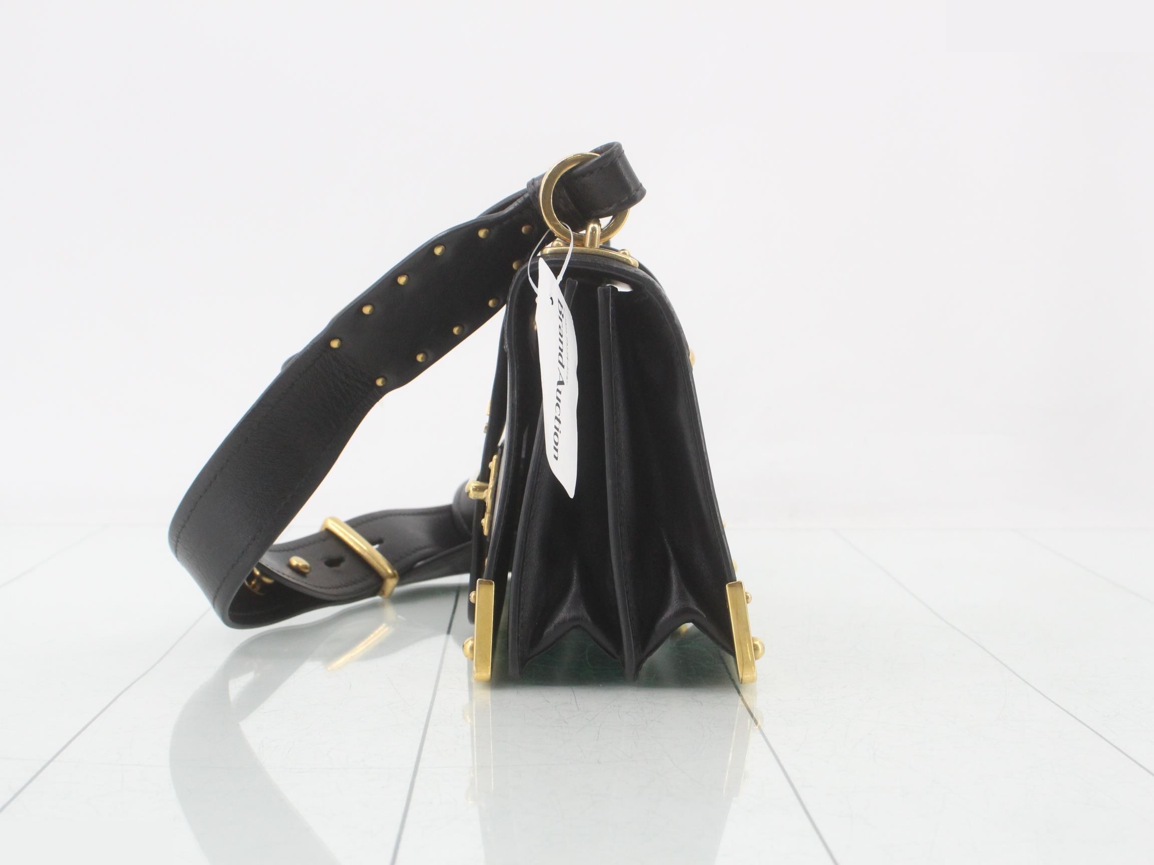 Cahier Leather Shoulder Bag, Black — view 3