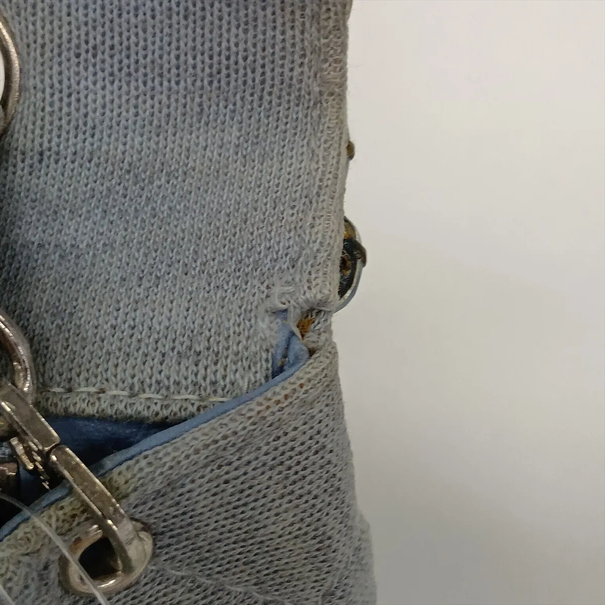 Matelassé Denim Single Flap Single Chain Bag, Bijou, Blue, Silver Hardware, 5947838, Series 5 — view 13