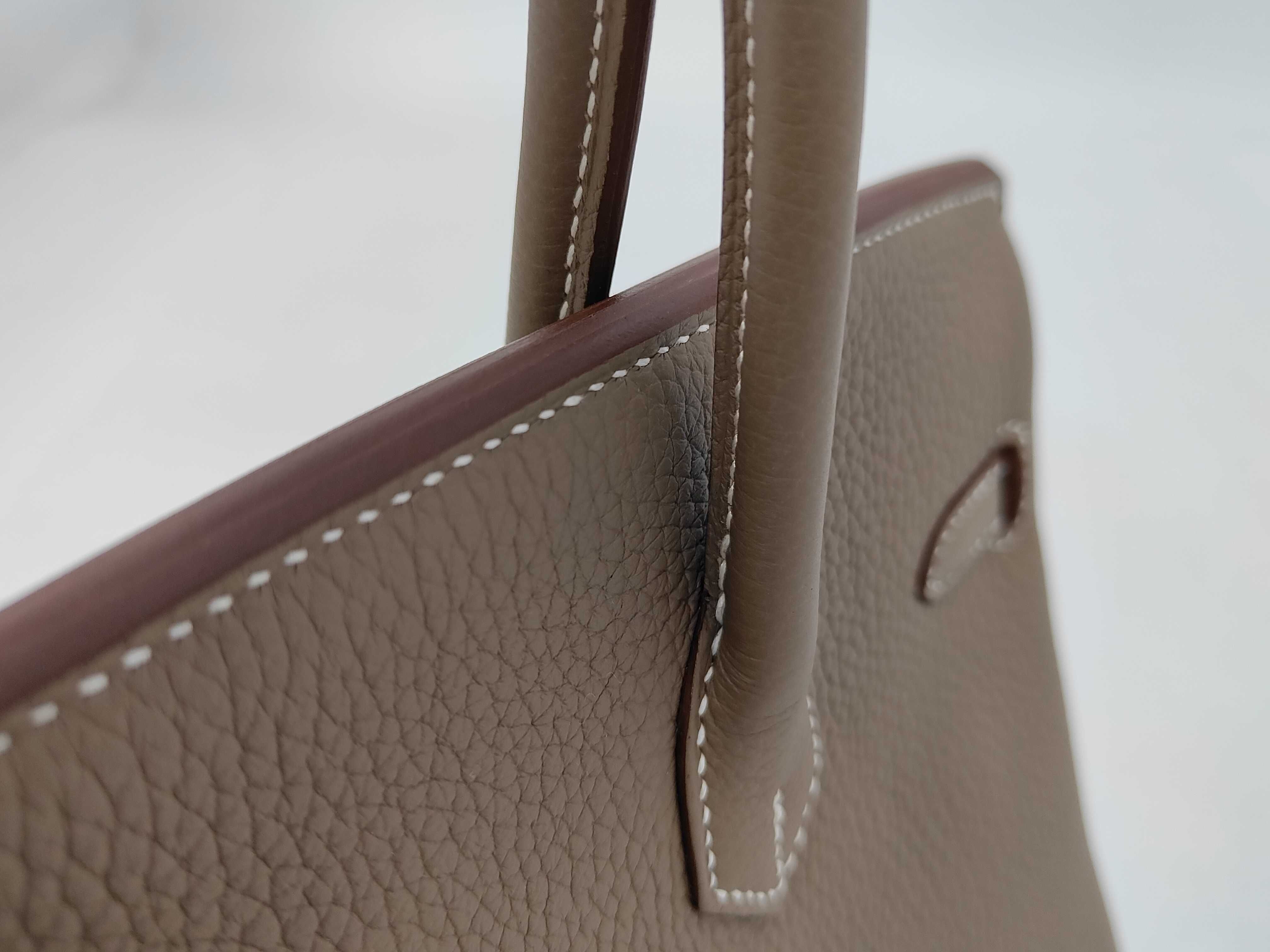 Birkin 25 Togo Etoupe Silver Hardware G Stamp Handbag — view 3