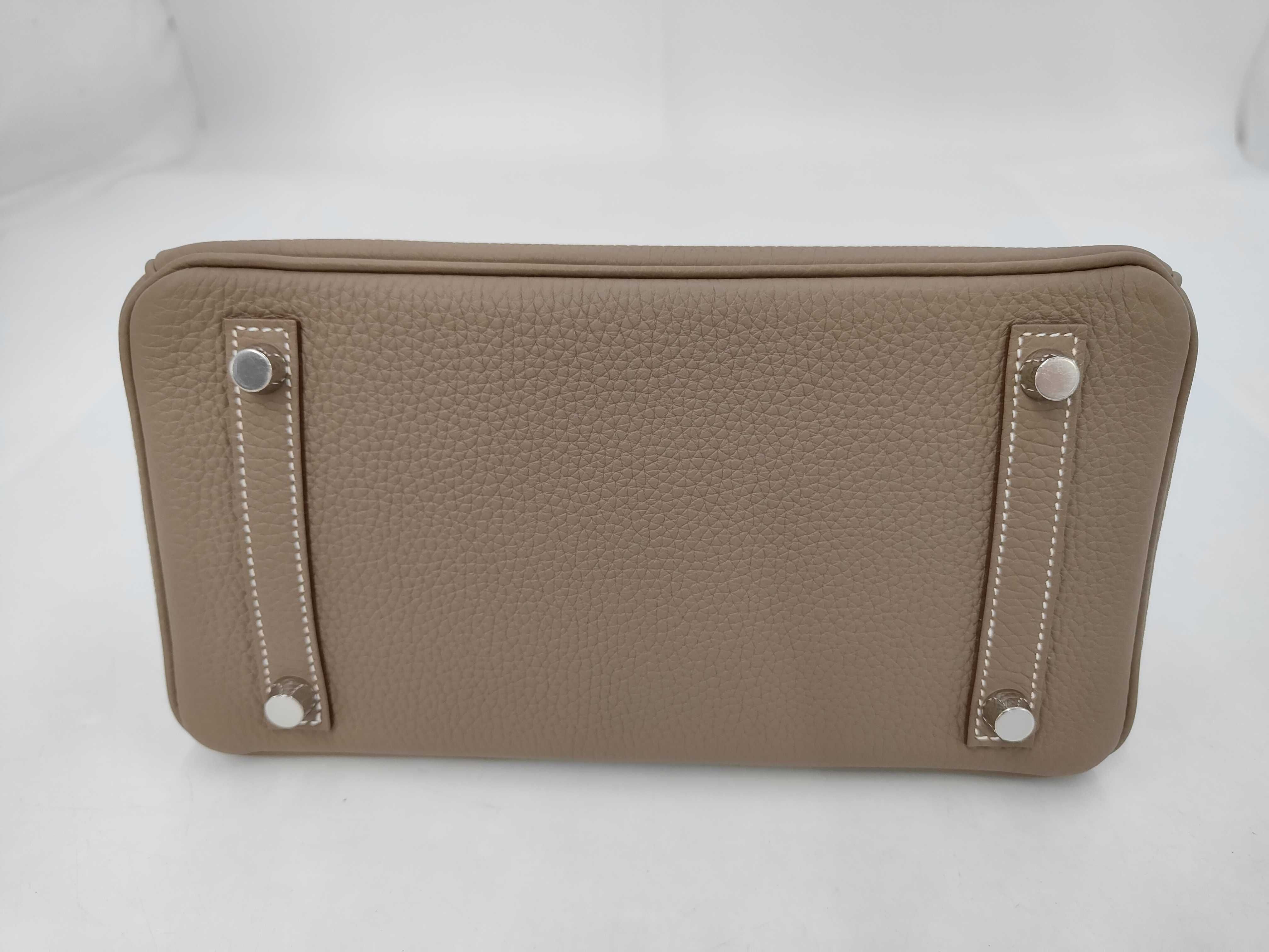 Birkin 25 Togo Etoupe Silver Hardware G Stamp Handbag — view 6