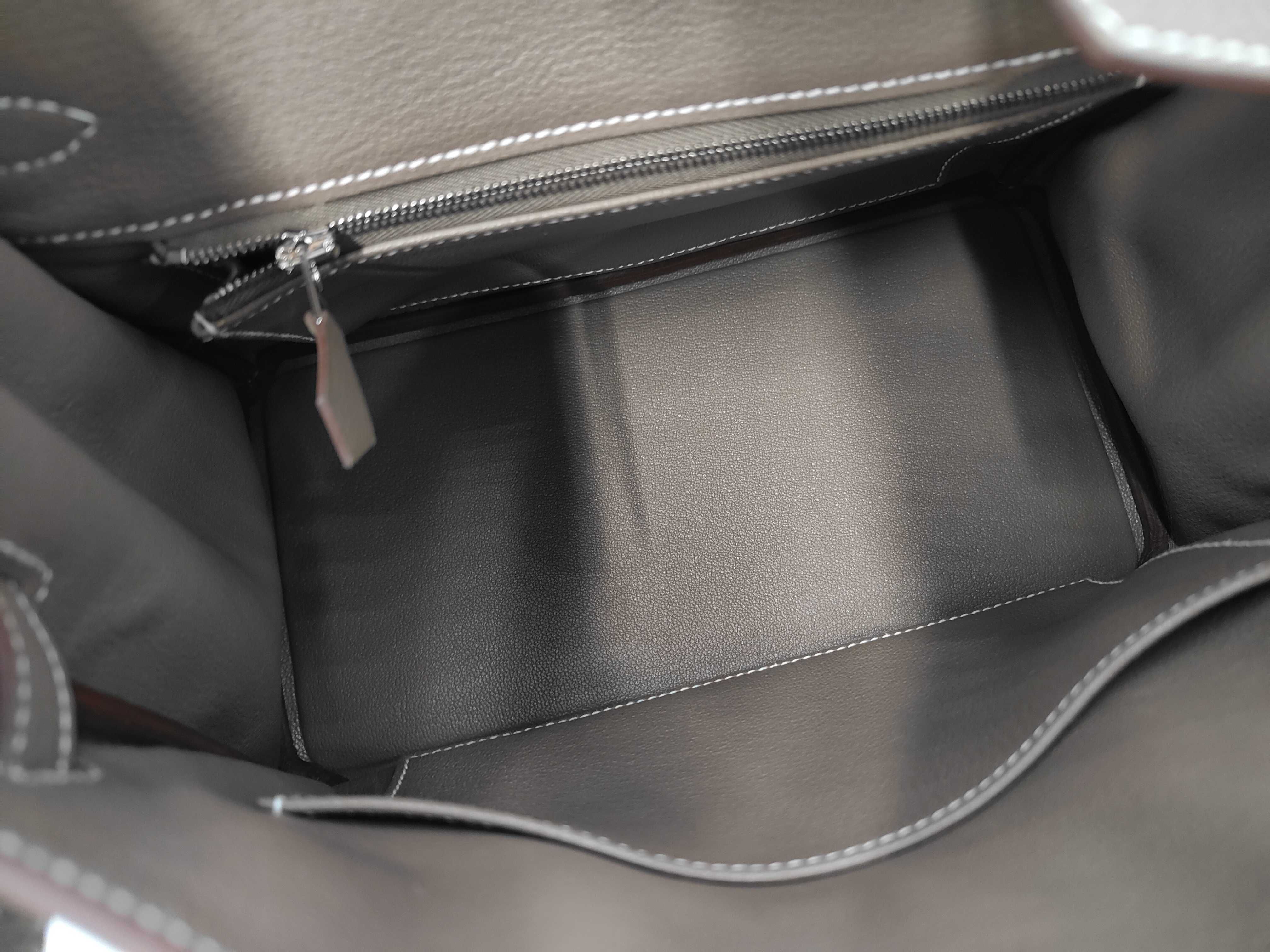 Birkin 25 Togo Etoupe Silver Hardware G Stamp Handbag — view 8