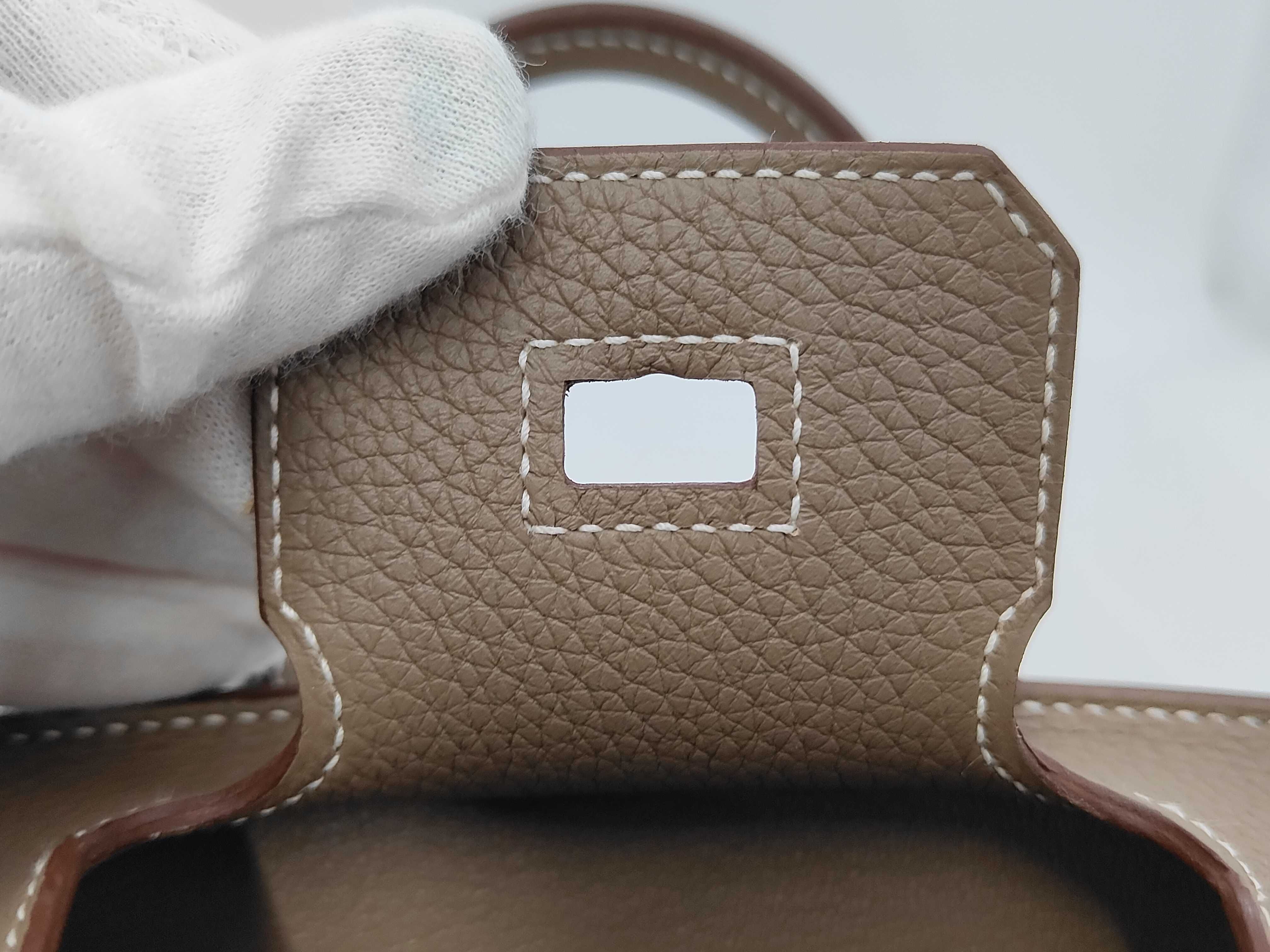 Birkin 25 Togo Etoupe Silver Hardware G Stamp Handbag — view 9