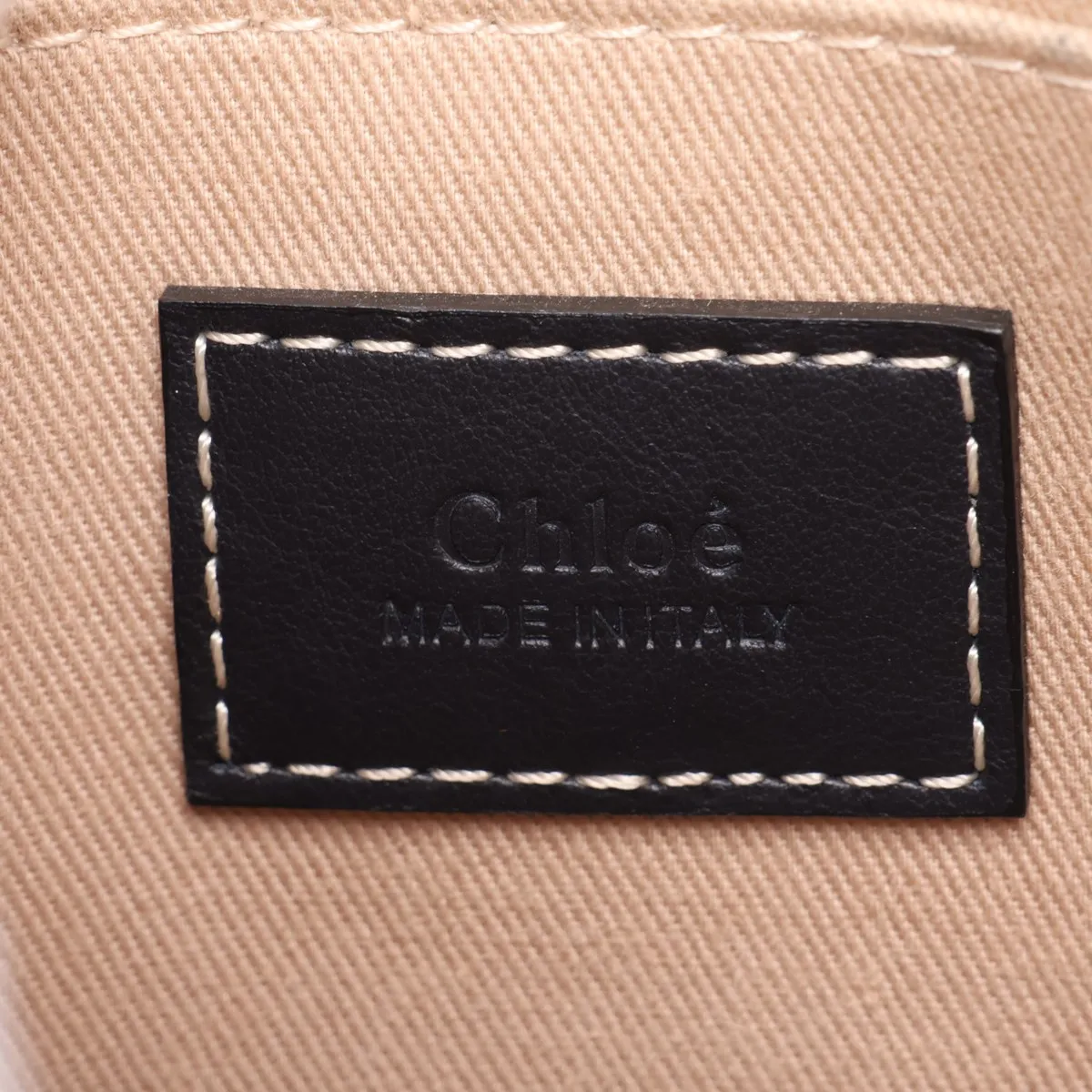 Woody Small Canvas x Leather Handbag, Beige x Black — view 9