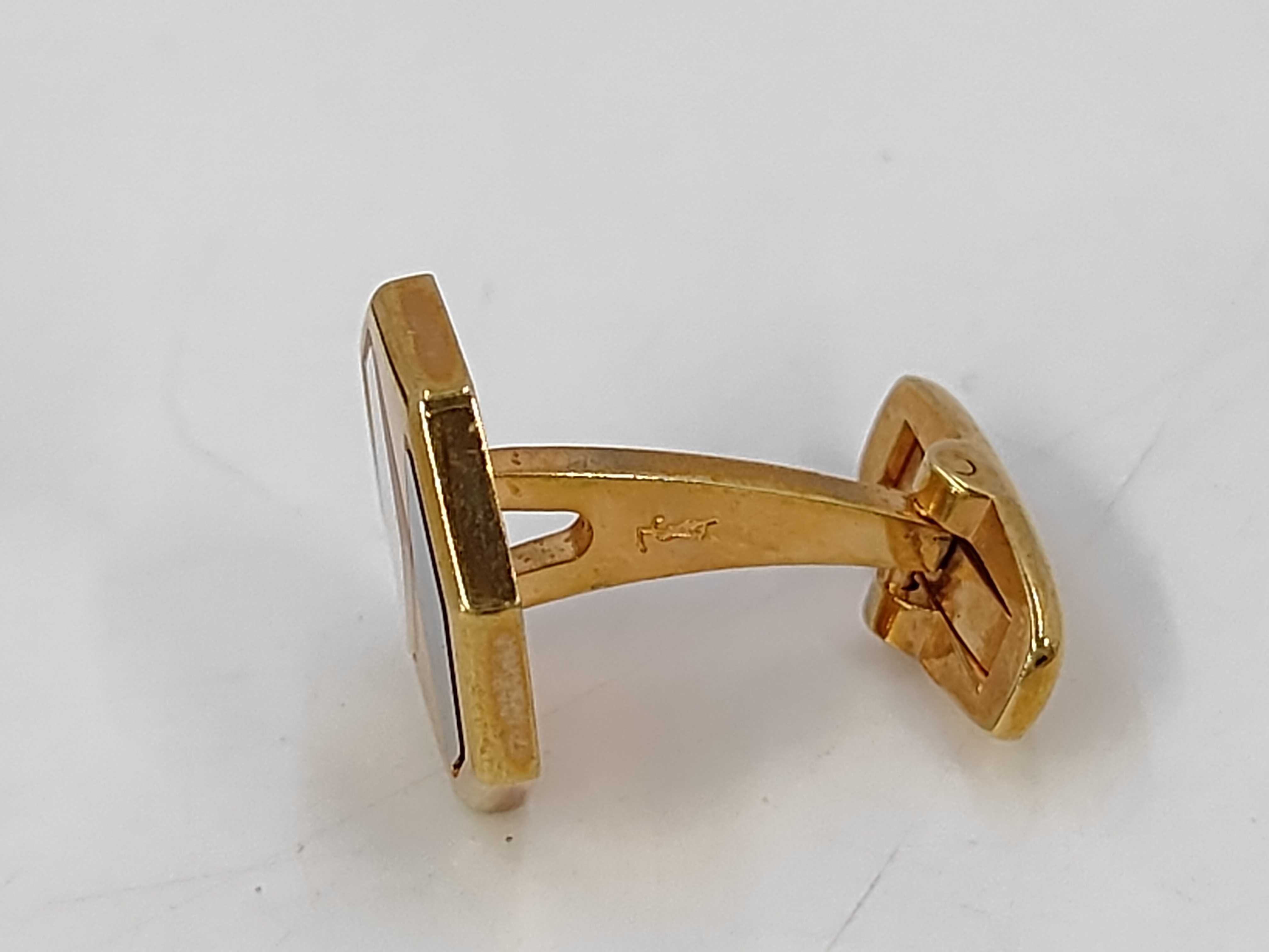 Octagon Gold Tie Pin and Cufflink Set — view 4