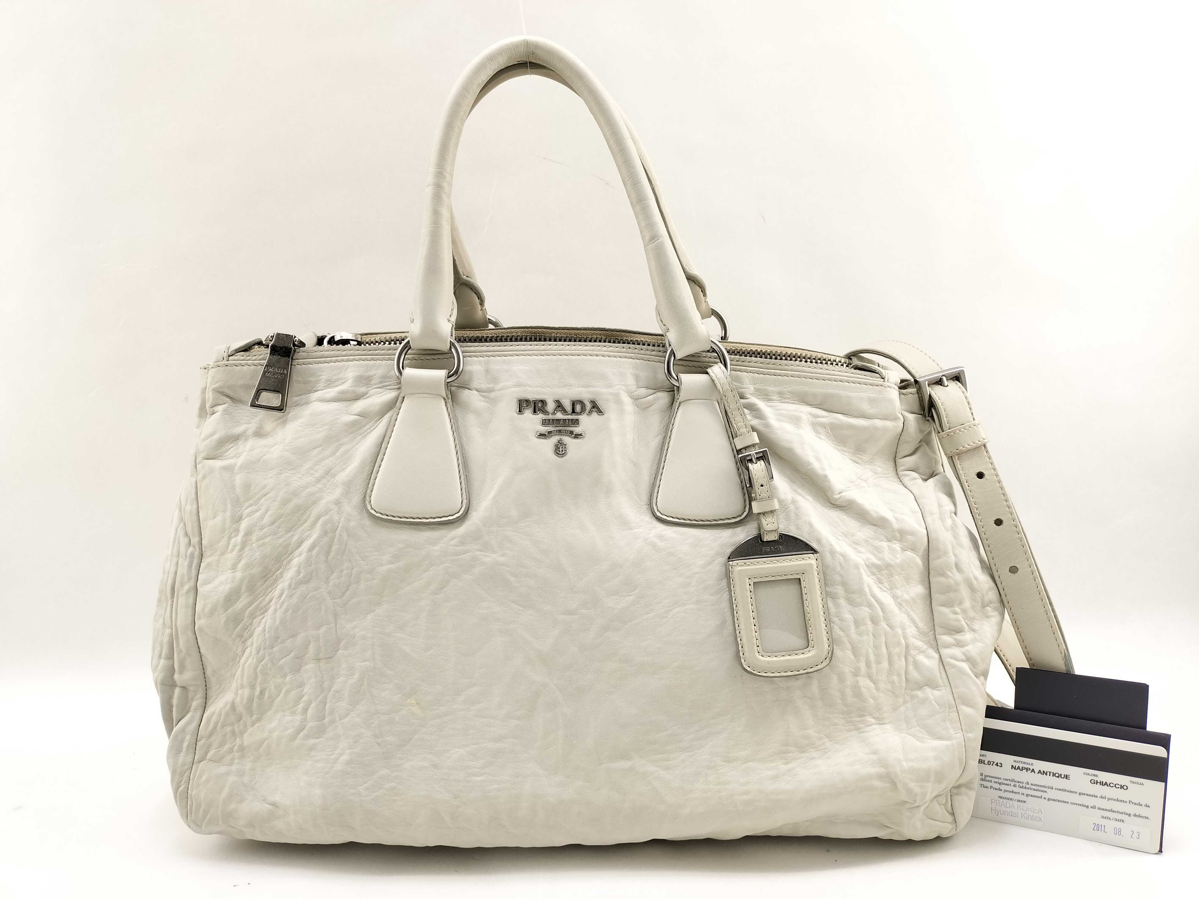Nappa Leather Tote Bag White