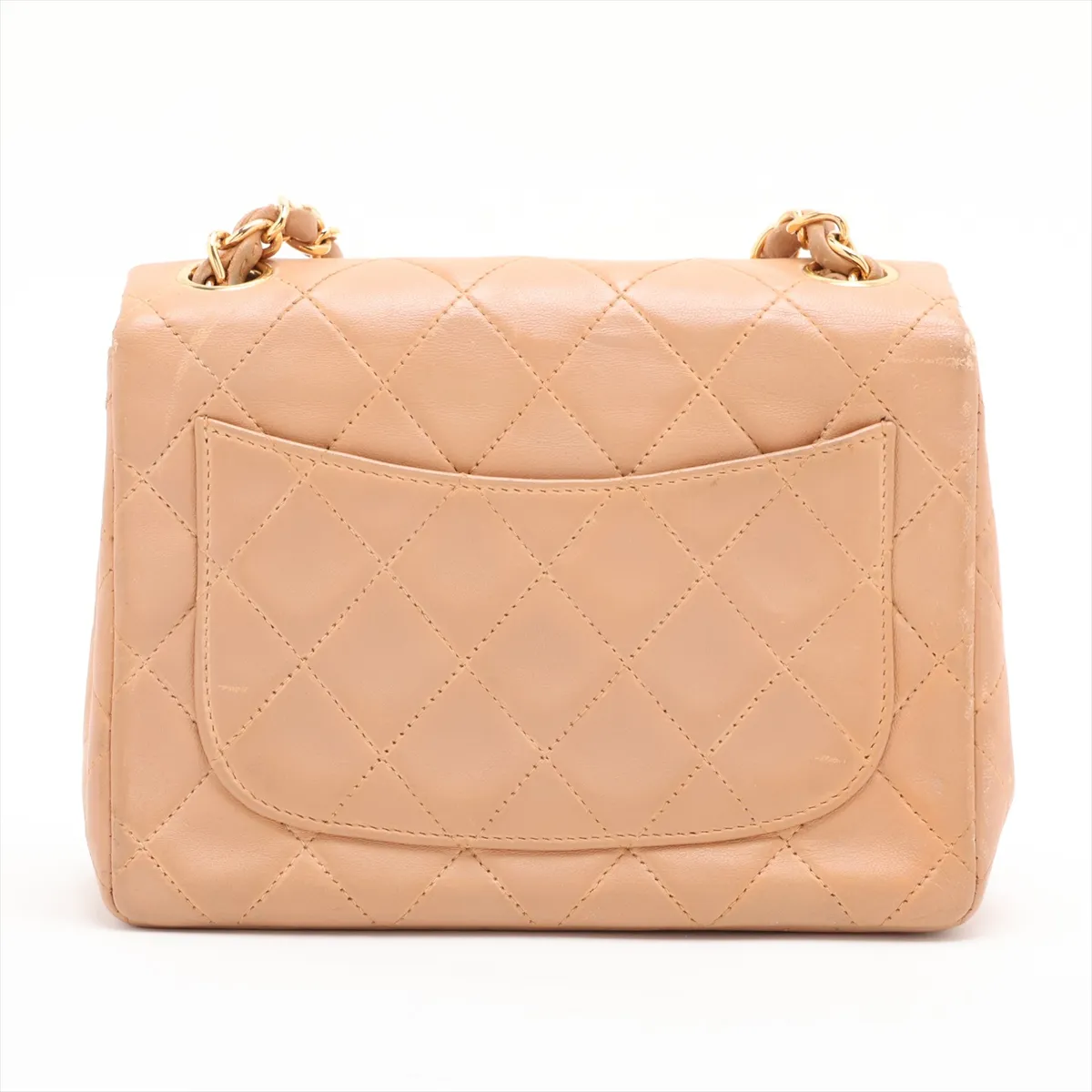 Mini Matelassé 17 Lambskin Single Flap Single Chain Bag, Beige, Gold Hardware, 5393530, Serial Number 5, A01115 — view 2