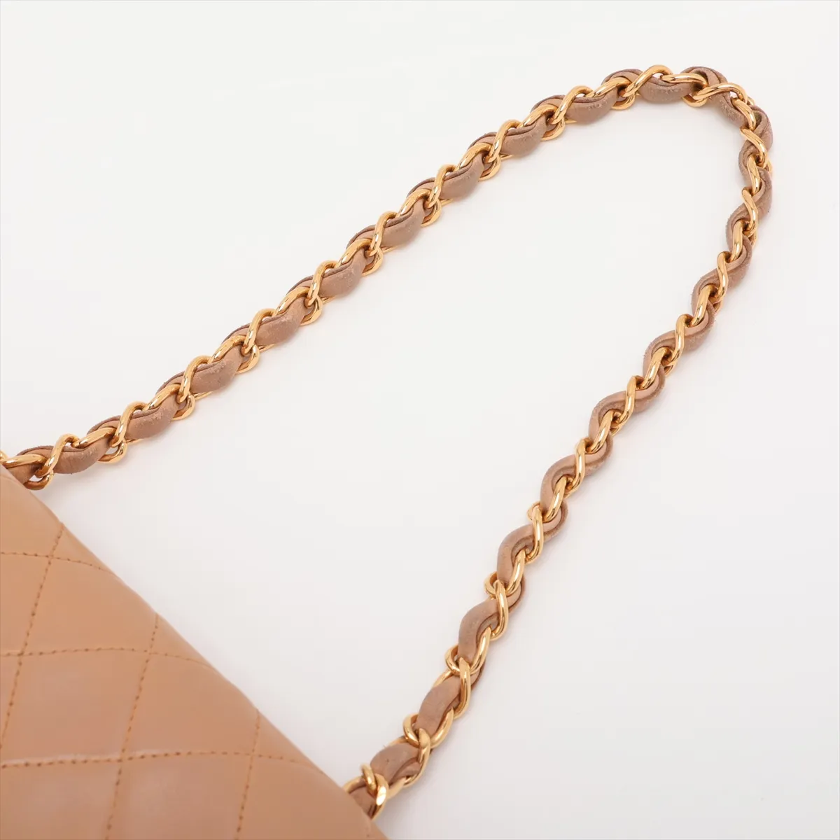 Mini Matelassé 17 Lambskin Single Flap Single Chain Bag, Beige, Gold Hardware, 5393530, Serial Number 5, A01115 — view 5
