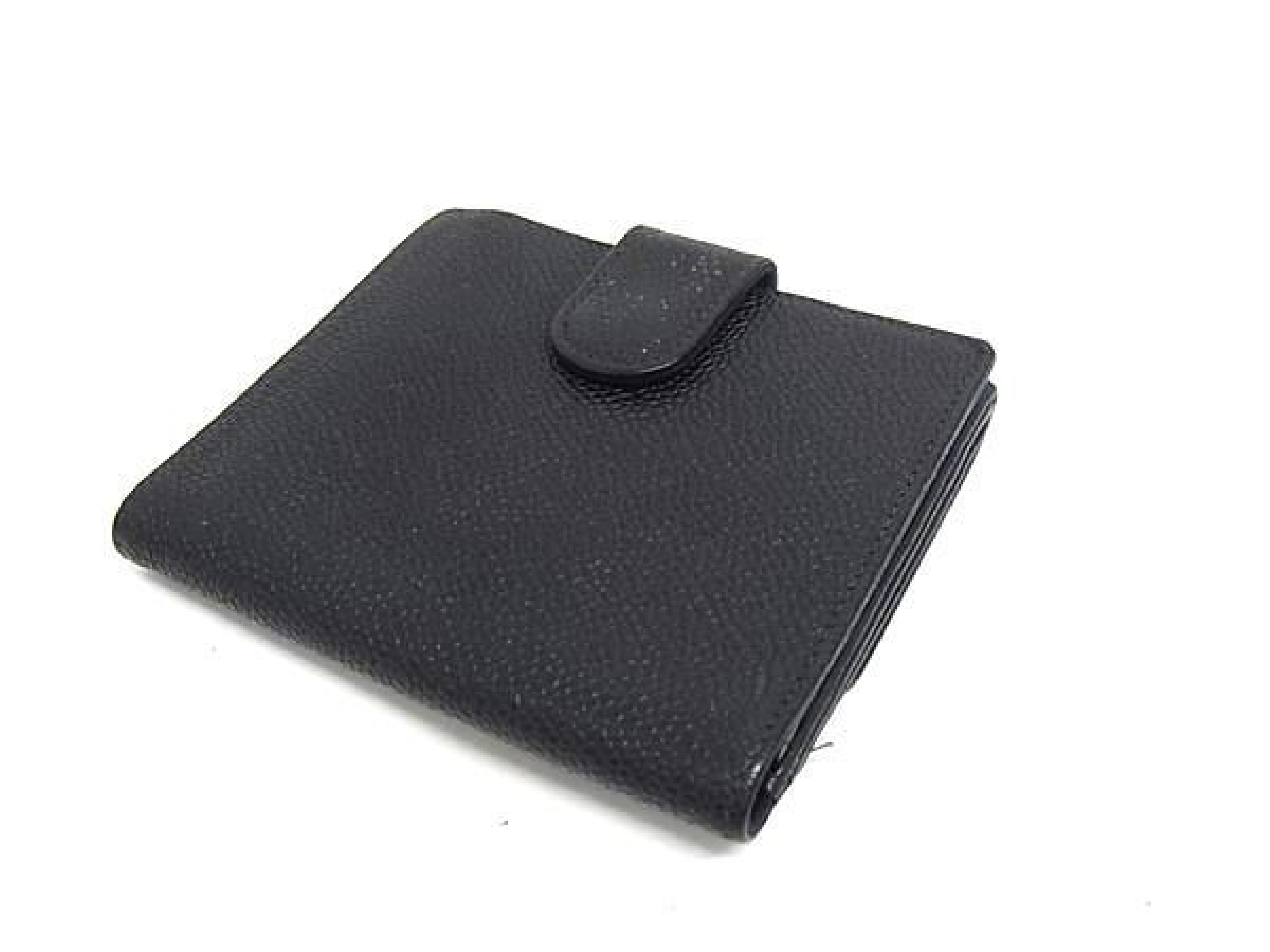 Cocomark Caviar Skin Trifold Wallet Billfold Coin Purse Card Holder Women's Black GD0839 Wallet — view 2