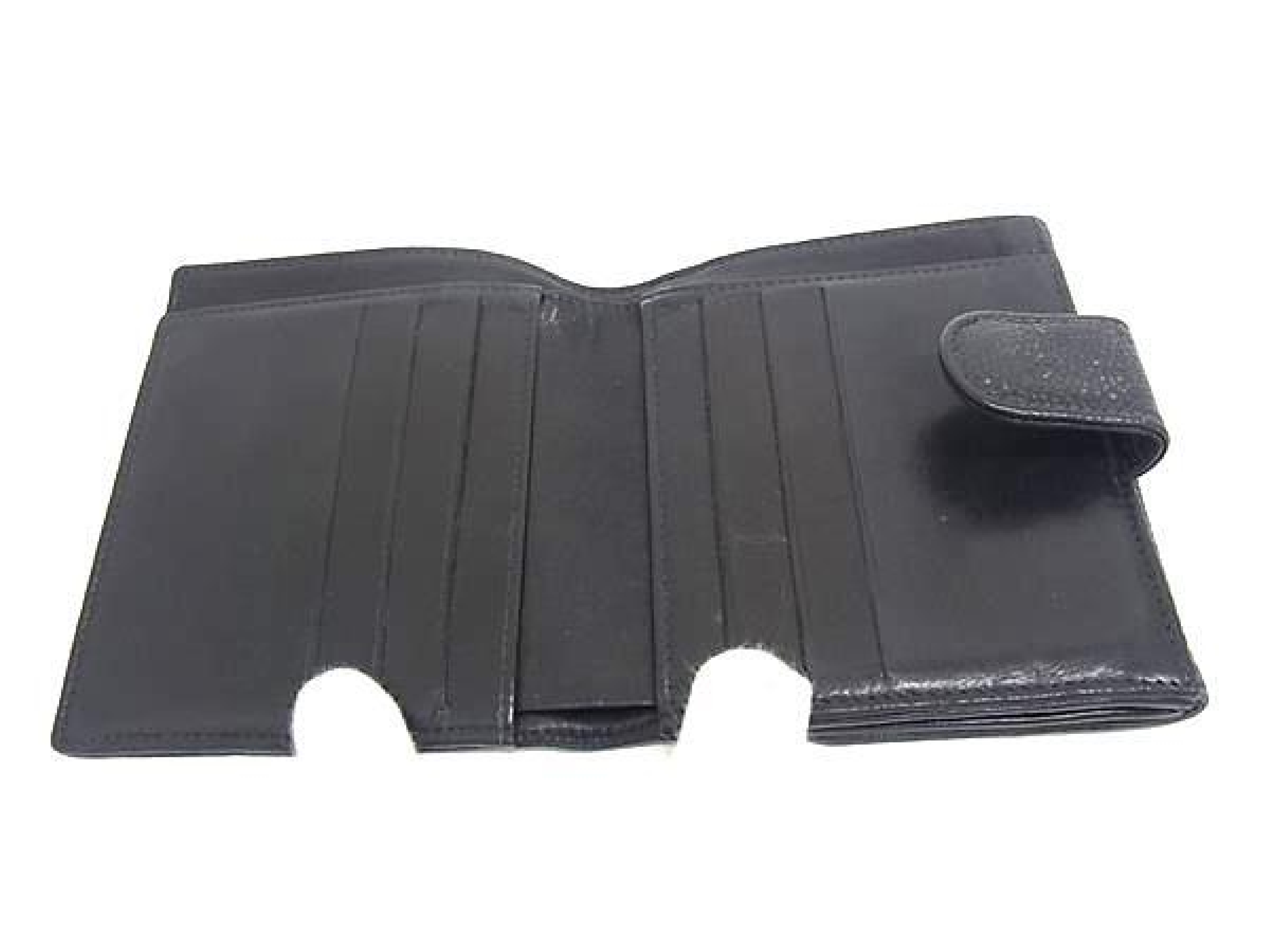 Cocomark Caviar Skin Trifold Wallet Billfold Coin Purse Card Holder Women's Black GD0839 Wallet — view 3