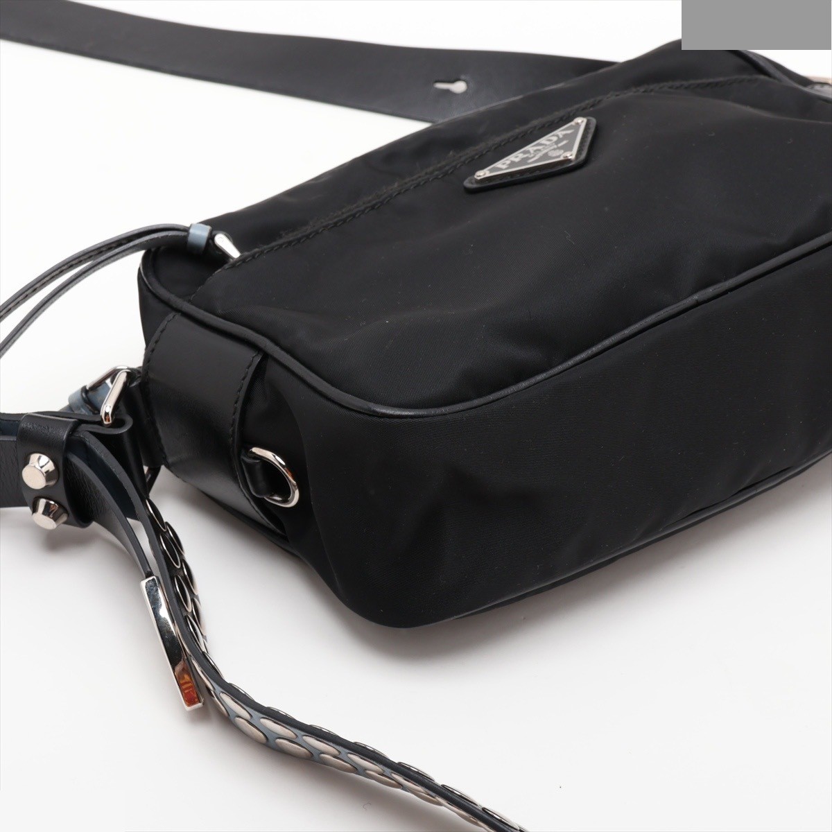 Tessuto 1BC167 Nylon x Leather Shoulder Bag, Black — view 4