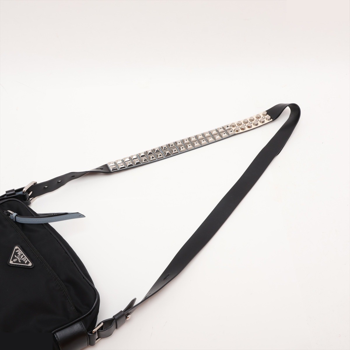 Tessuto 1BC167 Nylon x Leather Shoulder Bag, Black — view 5