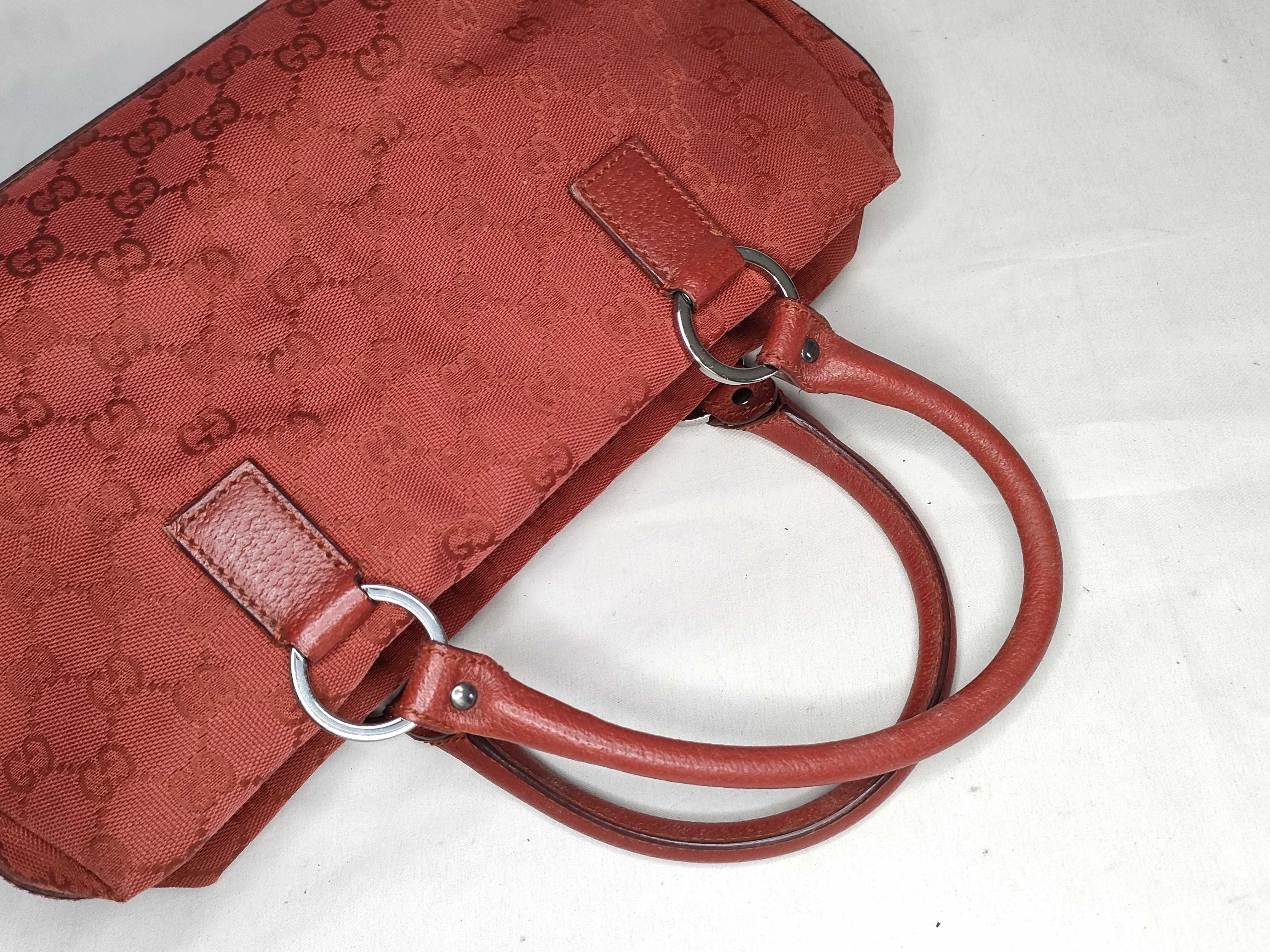 GG Canvas Handbag, Red — view 3