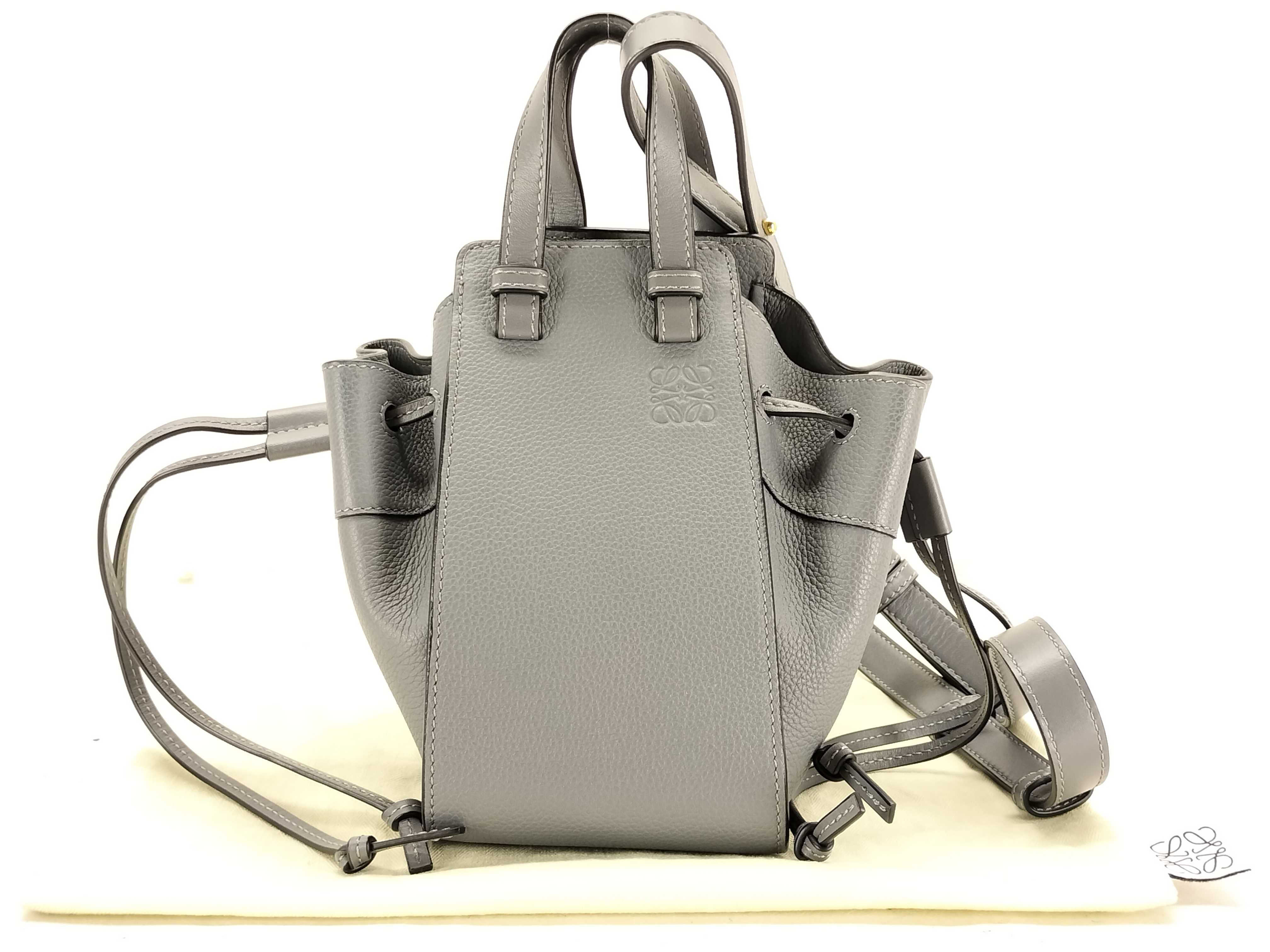 Hammock Drawstring Mini 2WAY Handbag Gray Shoulder Bag