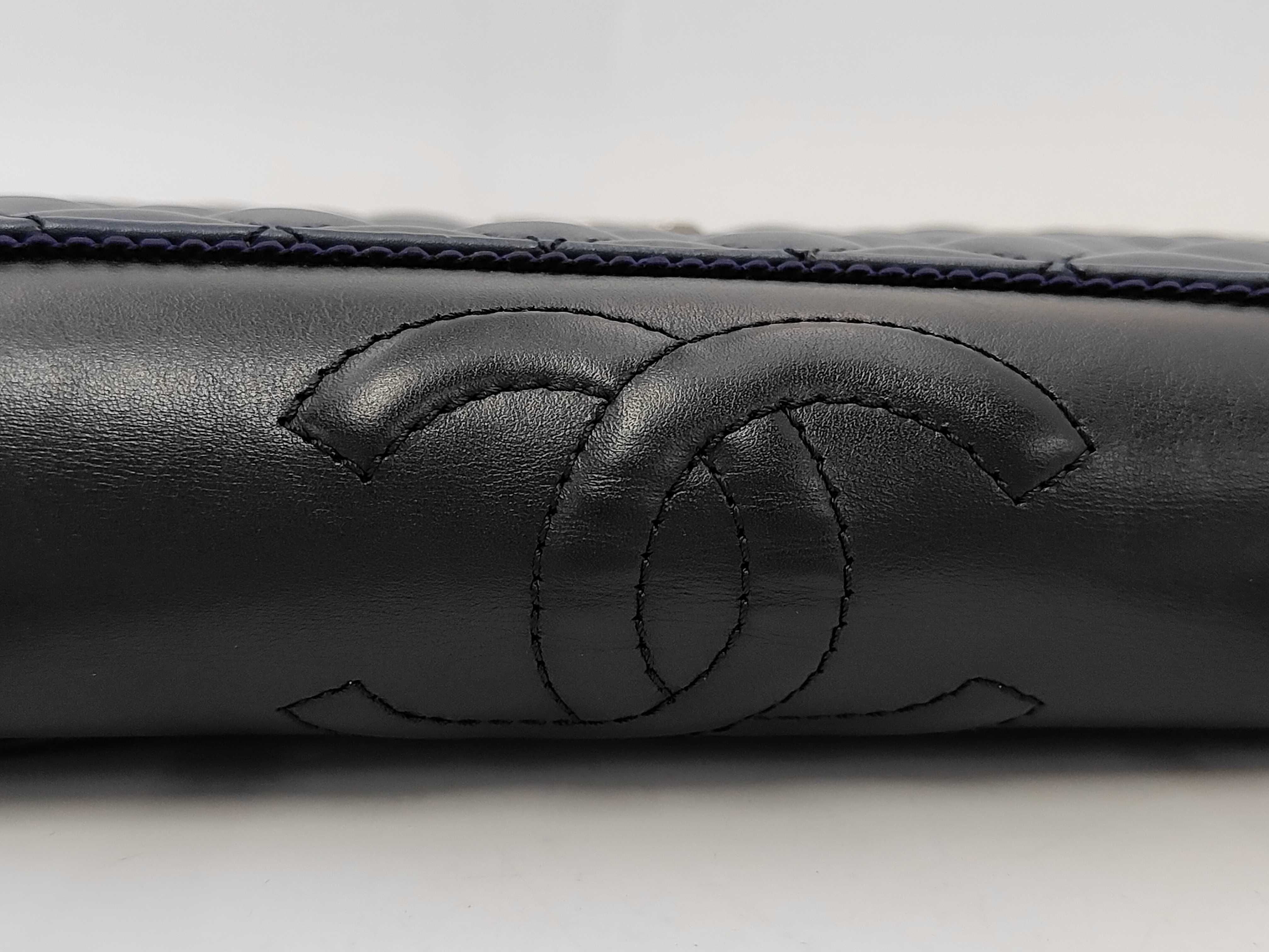Gabrielle de Chanel Hobo Bag, Aged Calfskin, Navy/Black, Silver Hardware, Shoulder Bag — view 12