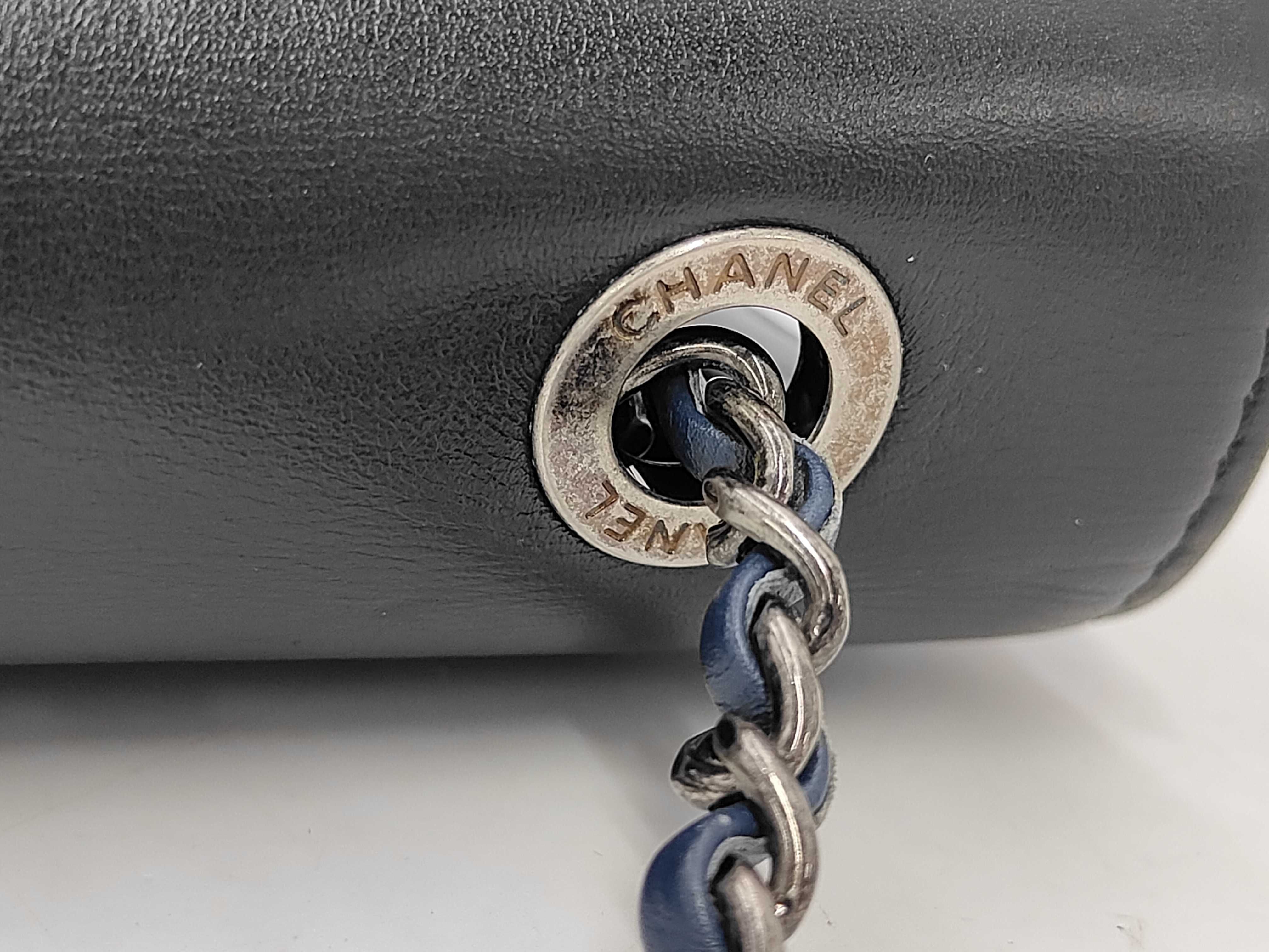 Gabrielle de Chanel Hobo Bag, Aged Calfskin, Navy/Black, Silver Hardware, Shoulder Bag — view 10