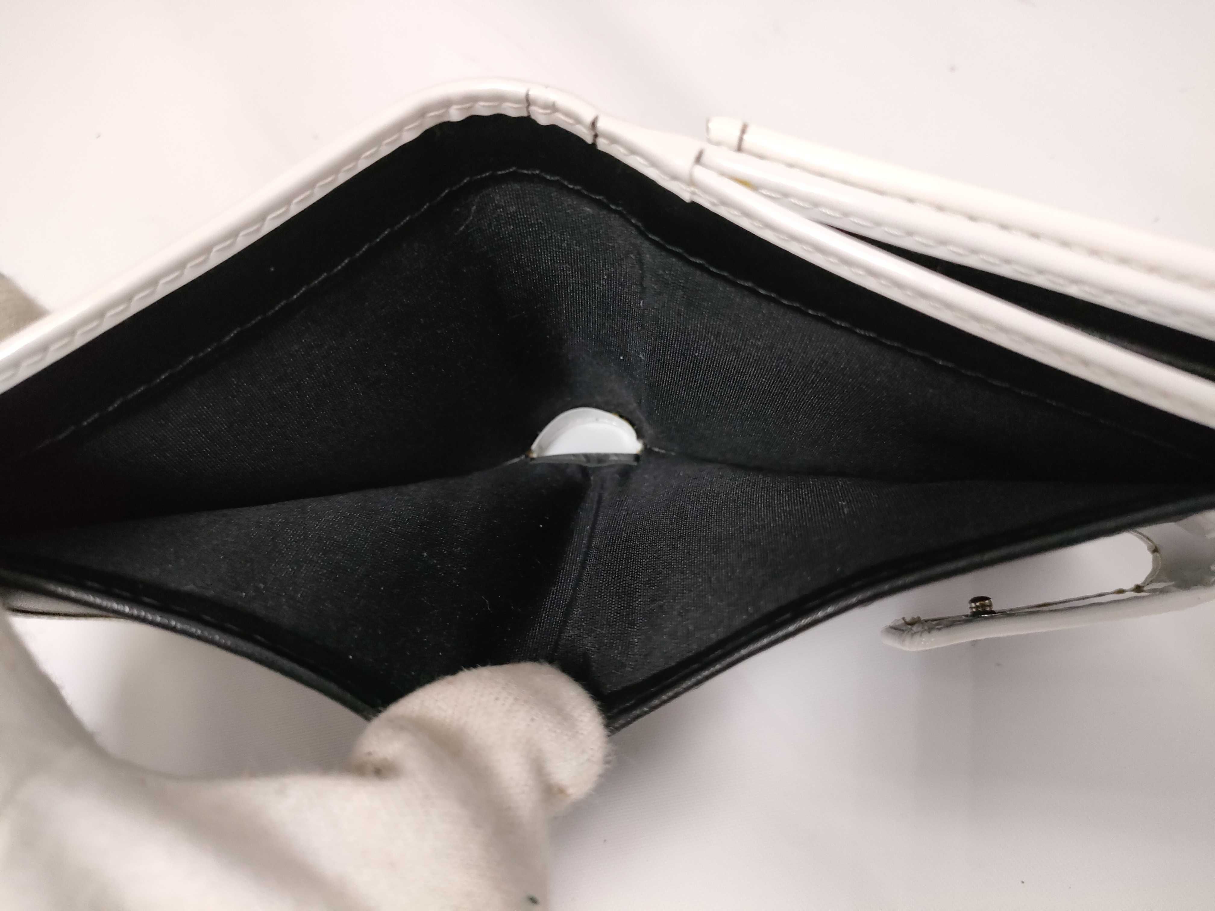 Trotter Compact Wallet, PVC Leather, Black and White — view 11