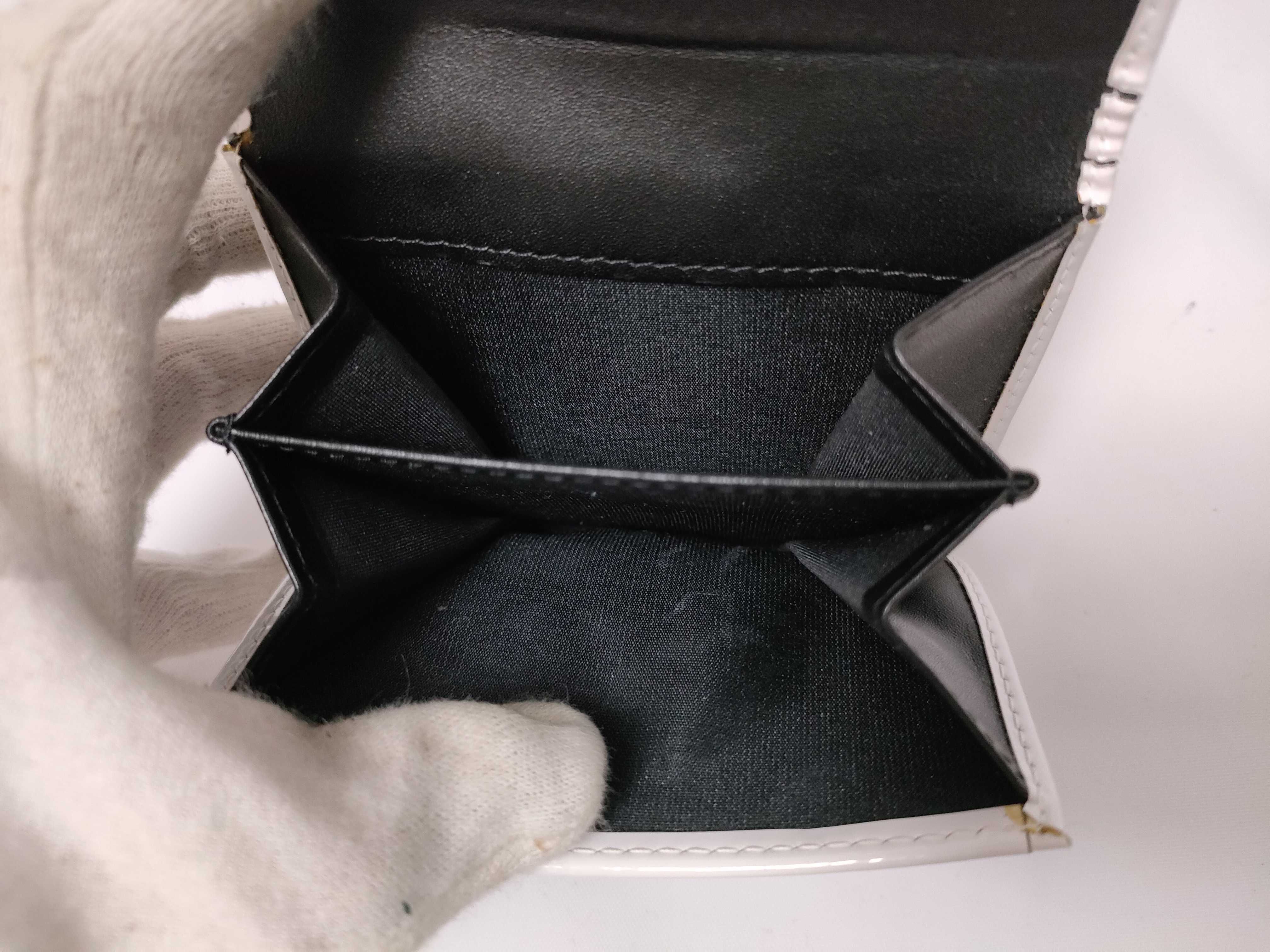 Trotter Compact Wallet, PVC Leather, Black and White — view 7