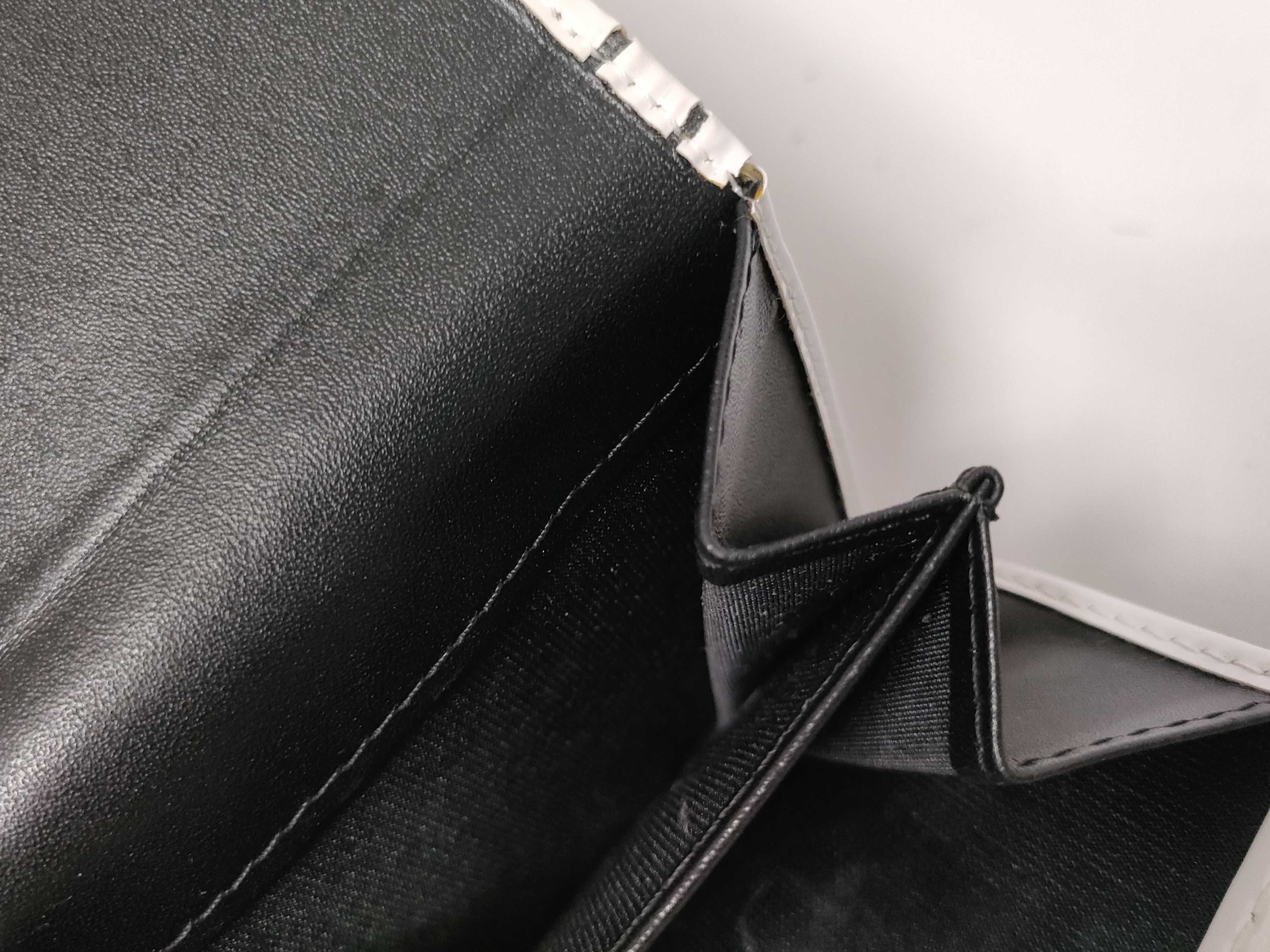 Trotter Compact Wallet, PVC Leather, Black and White — view 8