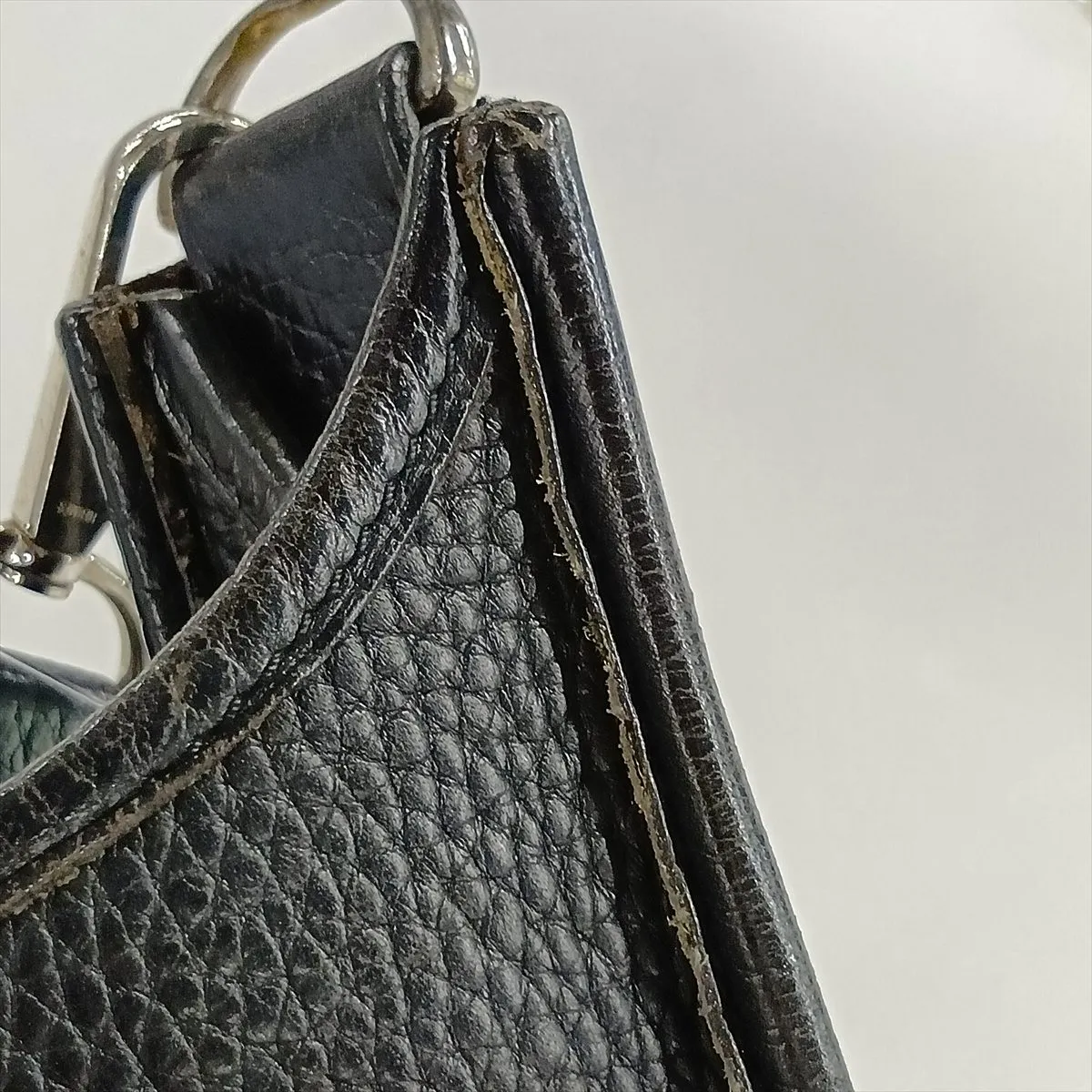 Evelyne II 29 PM Taurillon Clemence Black Silver Hardware H: 2004 Strap repaired by an aftermarket company — view 11