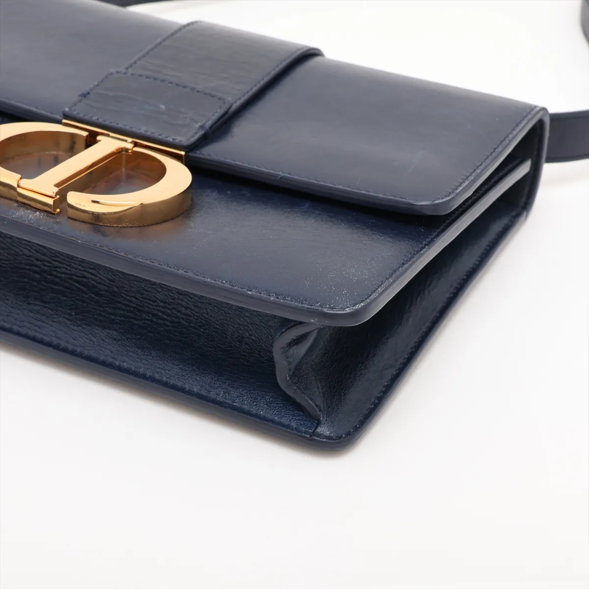 Montaigne 30 Leather Shoulder Bag, Blue — view 3