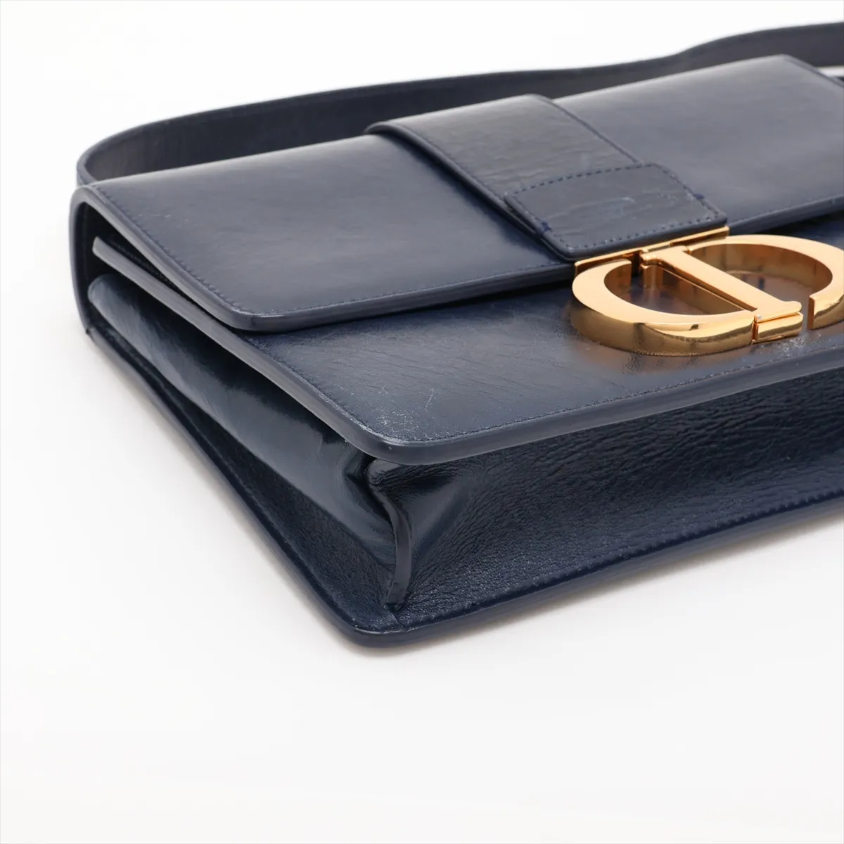 Montaigne 30 Leather Shoulder Bag, Blue — view 4