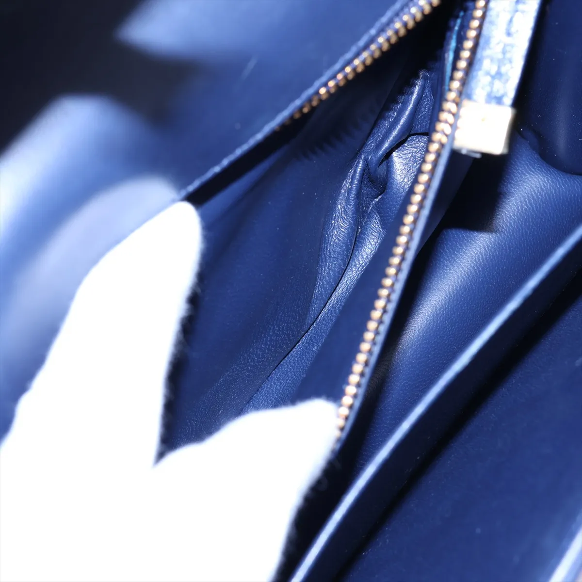 Montaigne 30 Leather Shoulder Bag, Blue — view 7