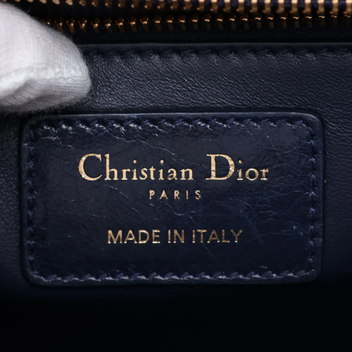 Montaigne 30 Leather Shoulder Bag, Blue — view 10