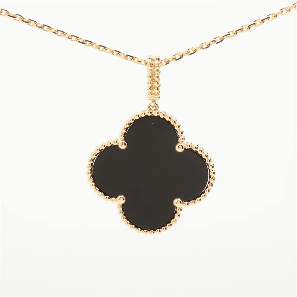 Magic Alhambra Long Onyx Necklace, 750 (Yellow Gold), 15.3g, JE020115. Hallmark damaged, — view 2