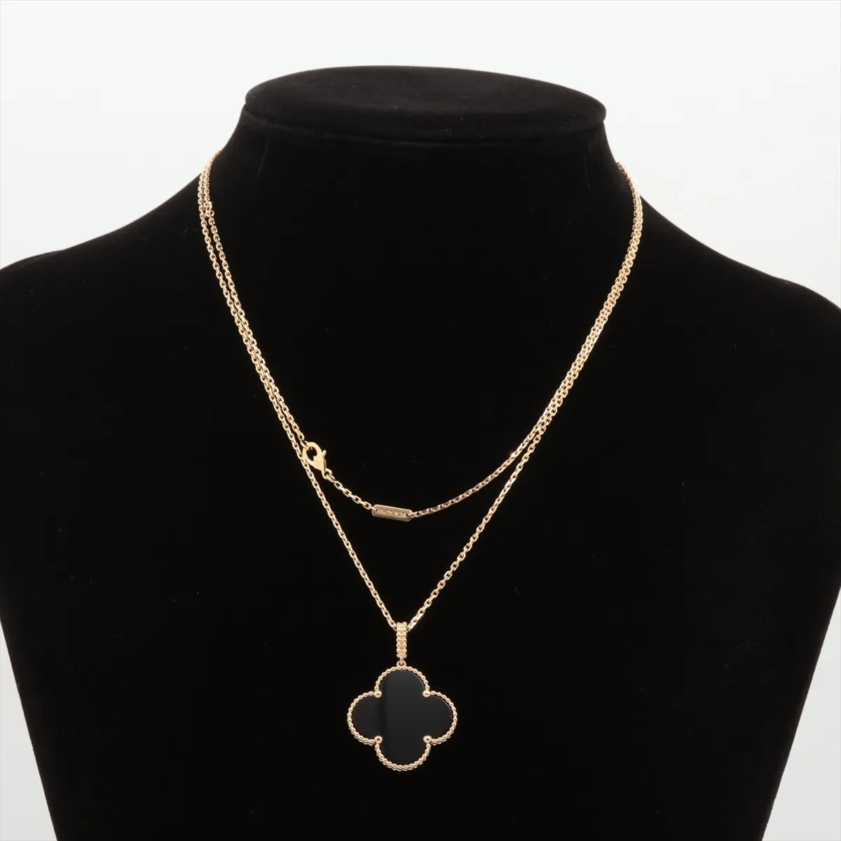 Magic Alhambra Long Onyx Necklace, 750 (Yellow Gold), 15.3g, JE020115. Hallmark damaged, — view 5