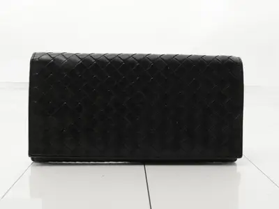 Intrecciato (bag) and wallet, black