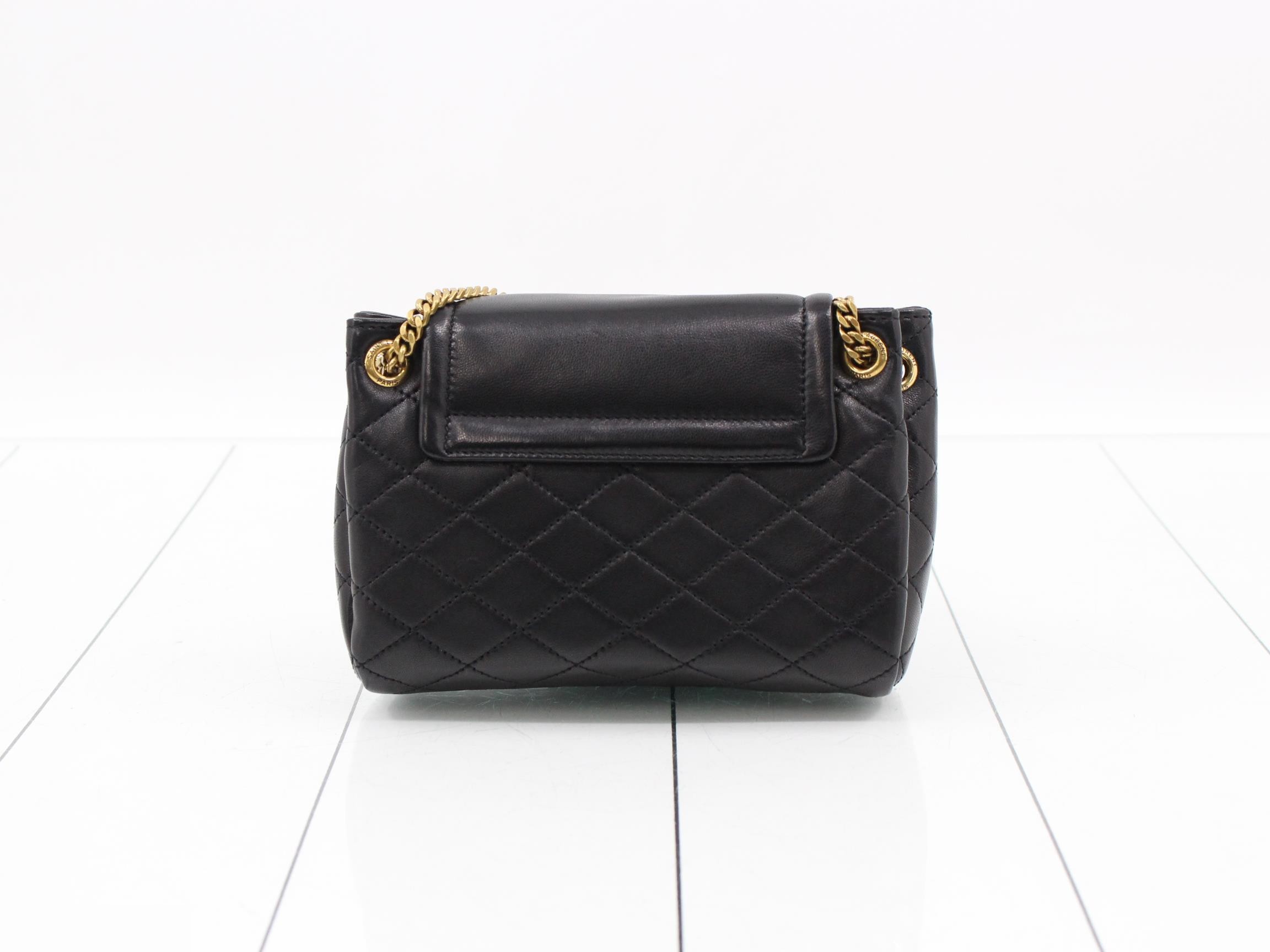 Mini Nolita Leather Chain Shoulder Bag, Black — view 2