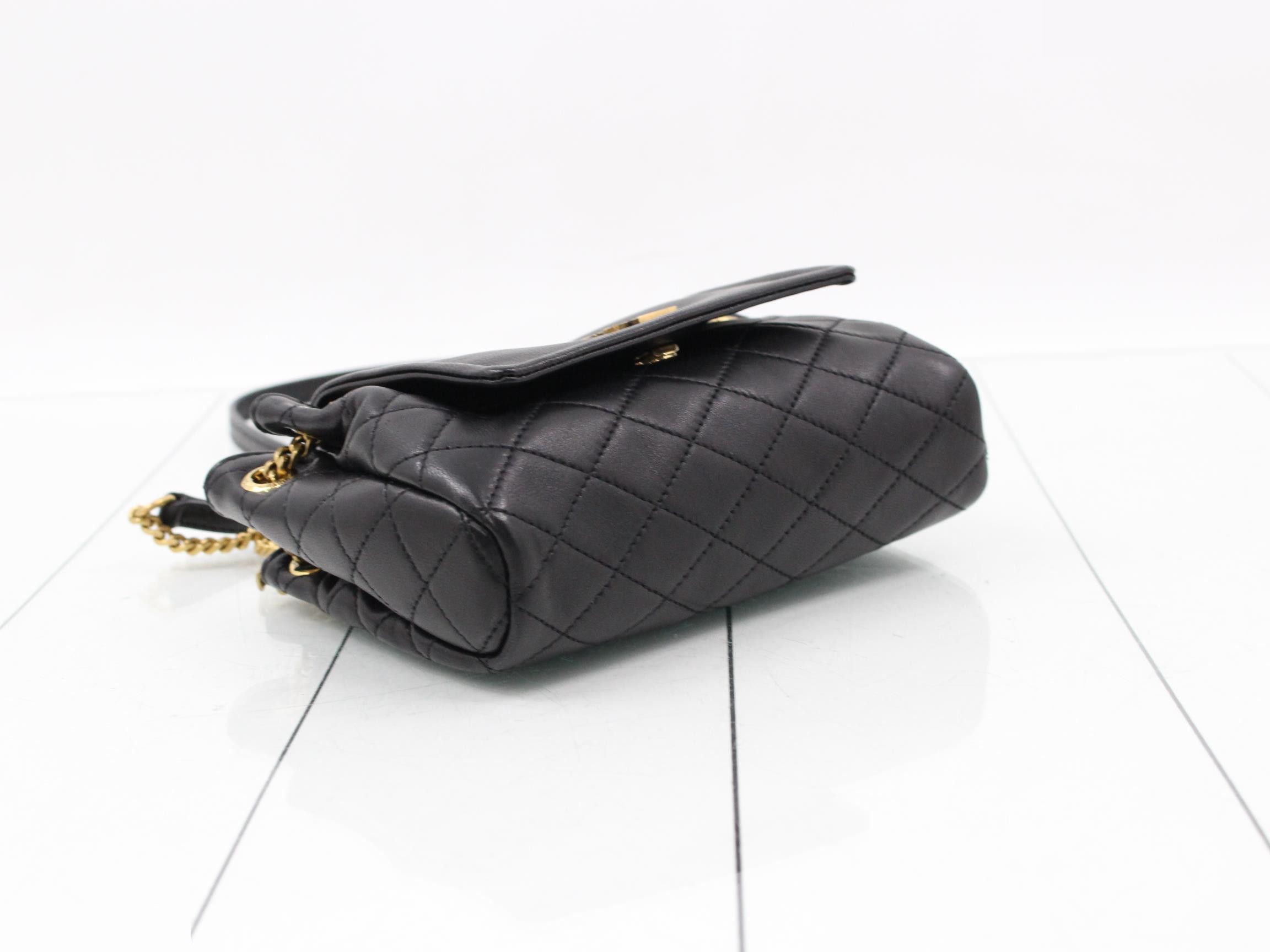 Mini Nolita Leather Chain Shoulder Bag, Black — view 5