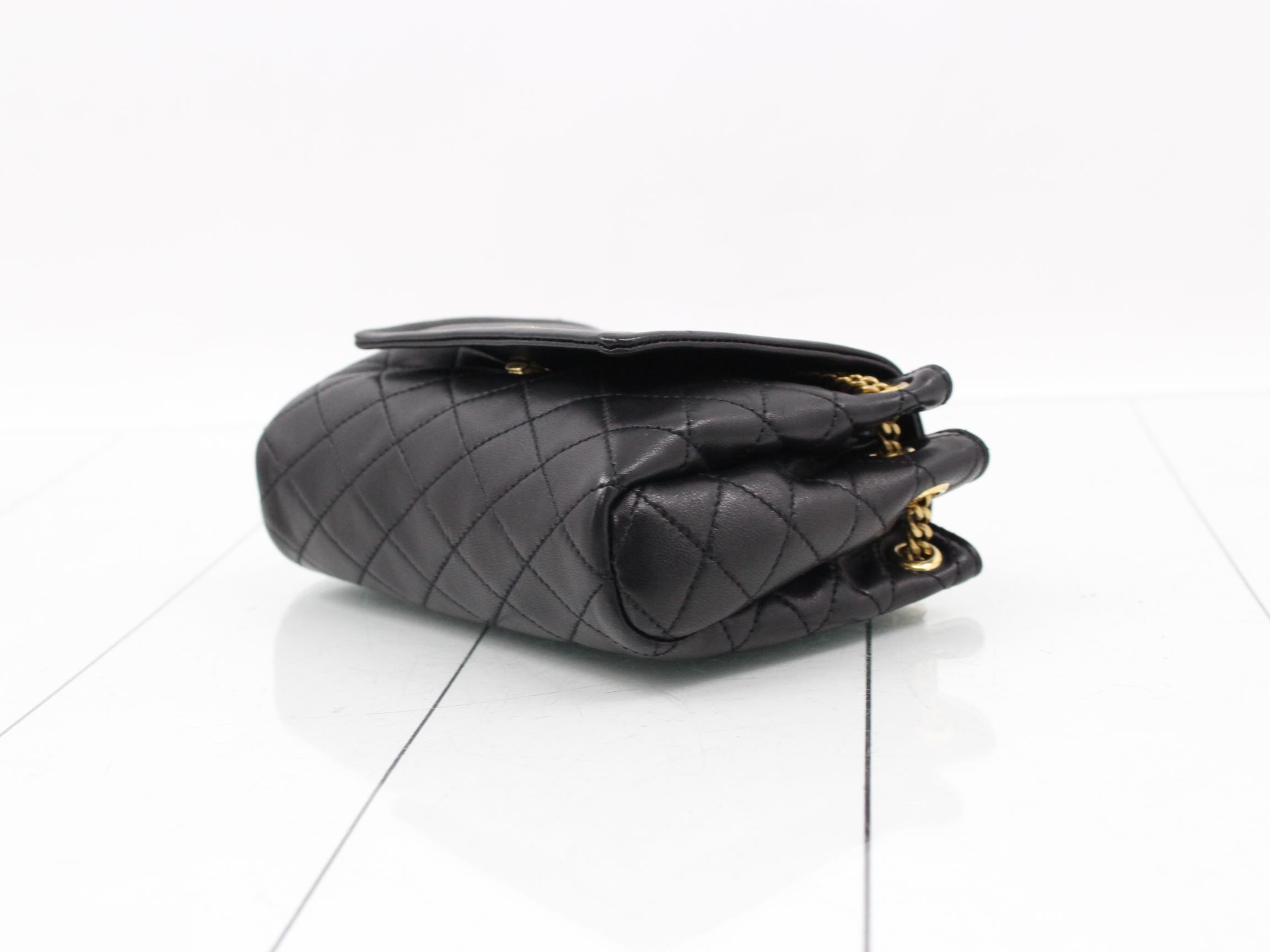 Mini Nolita Leather Chain Shoulder Bag, Black — view 6