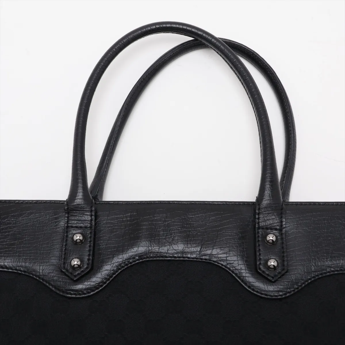 GG Canvas x Leather Handbag Black 114913 — view 6