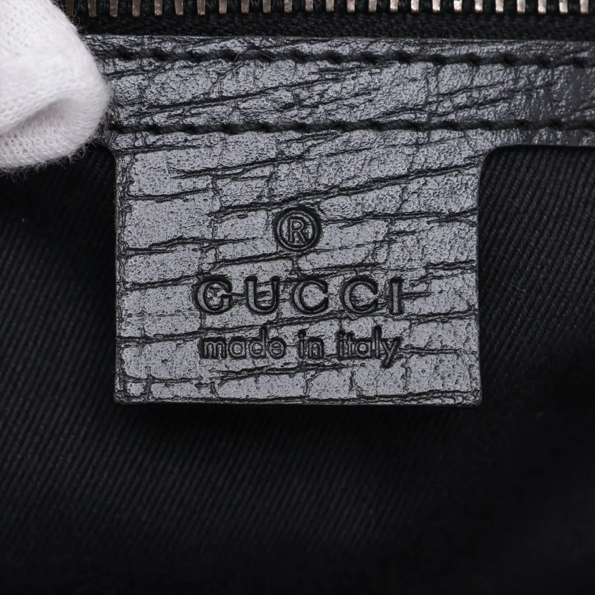 GG Canvas x Leather Handbag Black 114913 — view 9