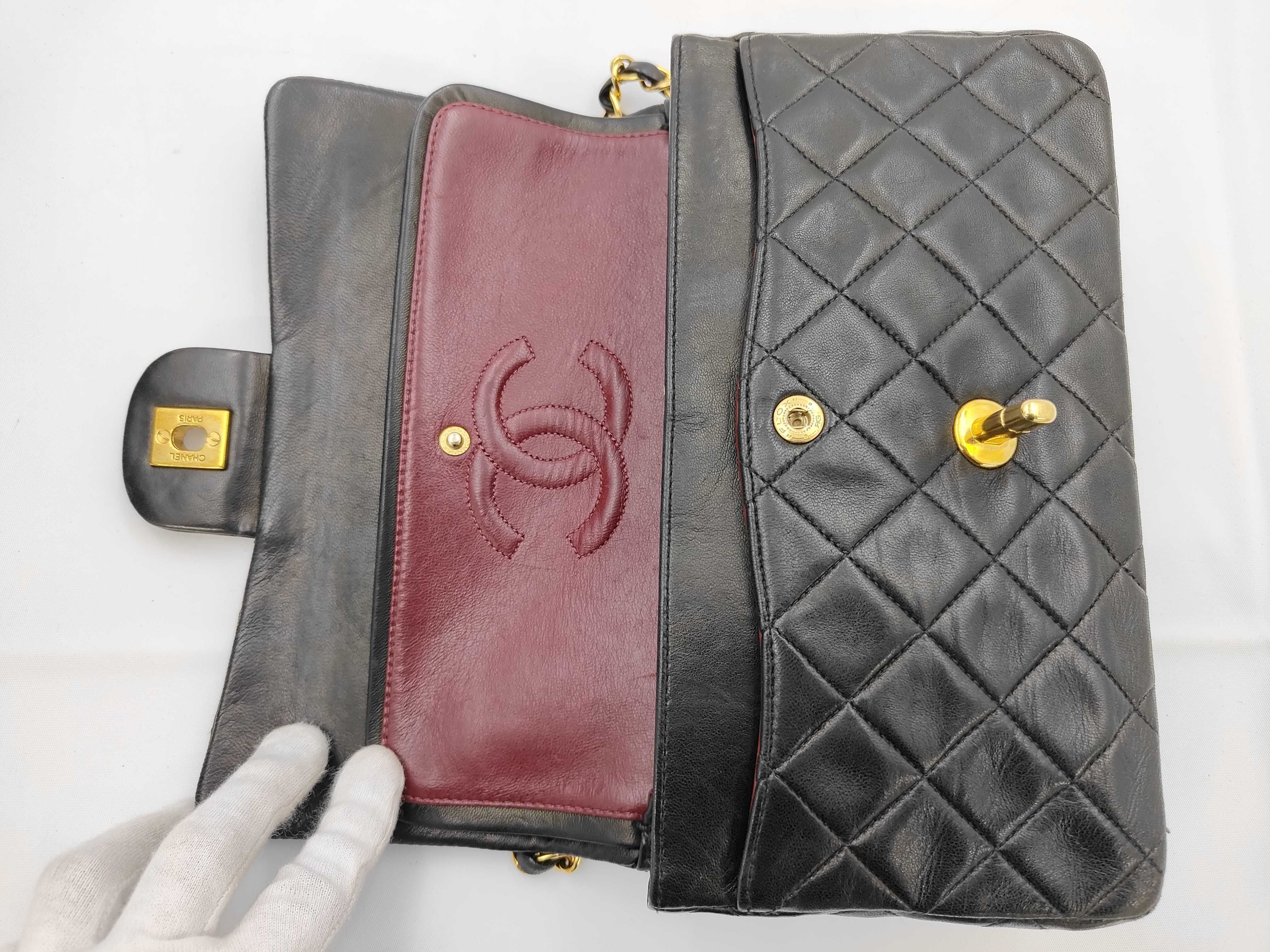 Matelassé 23 Lambskin Leather Bag with Gold Hardware, Black Chain Shoulder Bag (Series 2) — view 14
