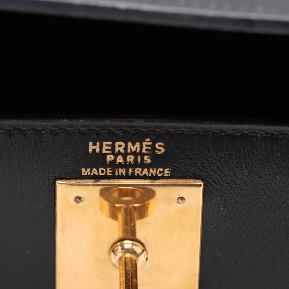 [Individually wrapped] Hermes Kelly 28 Le Tourne Box Calf Black Gold Hardware F:1976 — view 11