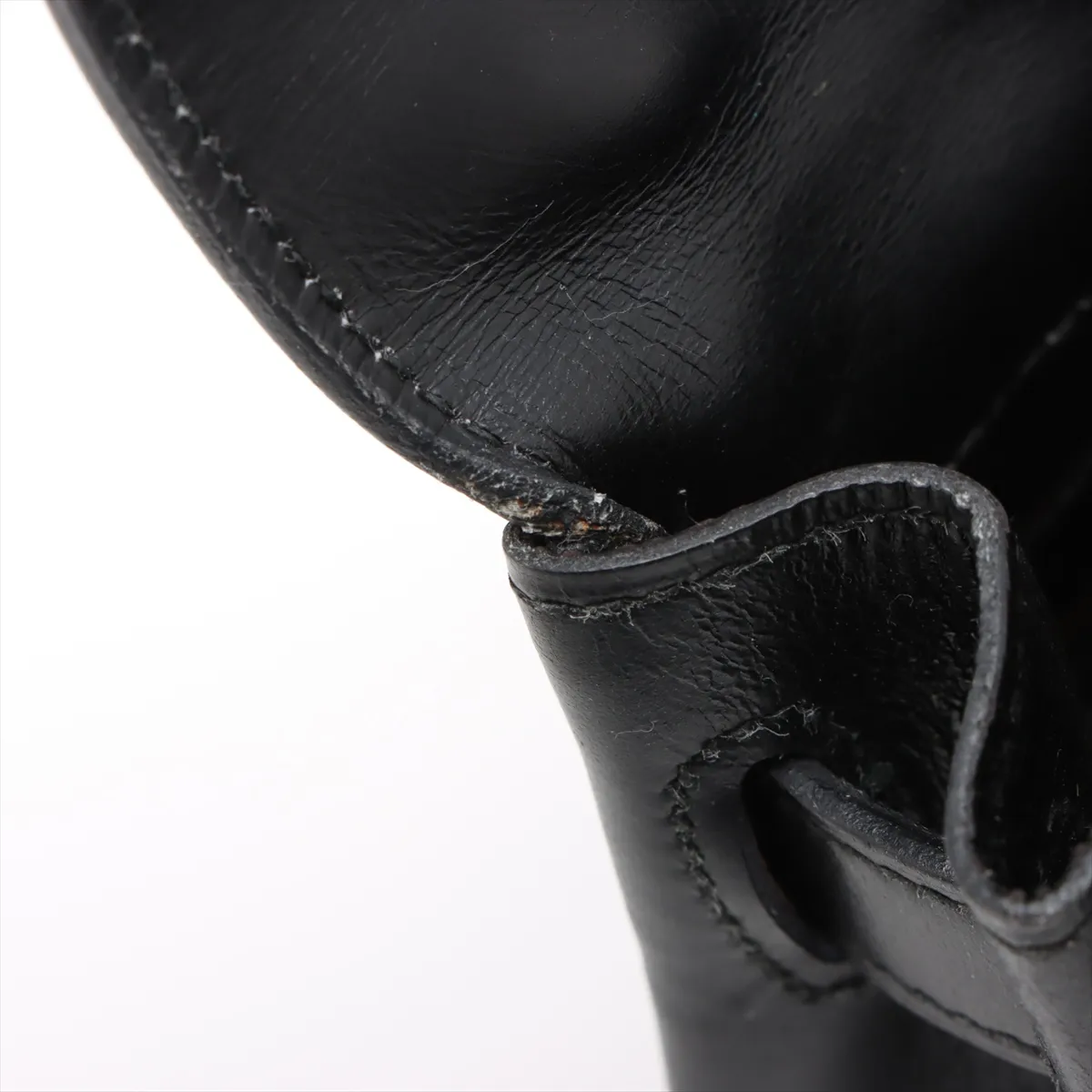 [Individually wrapped] Hermes Kelly 28 Le Tourne Box Calf Black Gold Hardware F:1976 — view 12